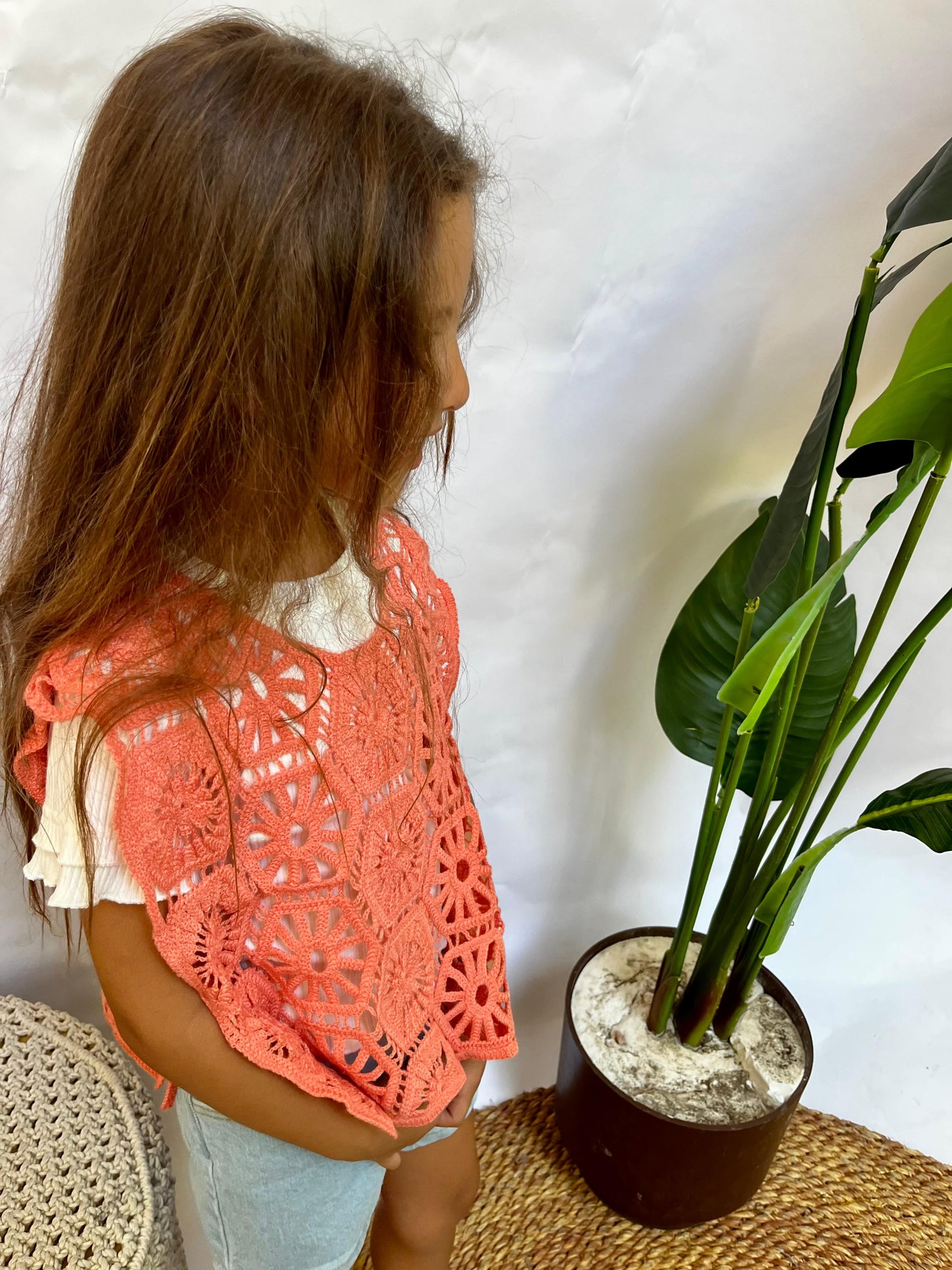 Coral Crochet Top