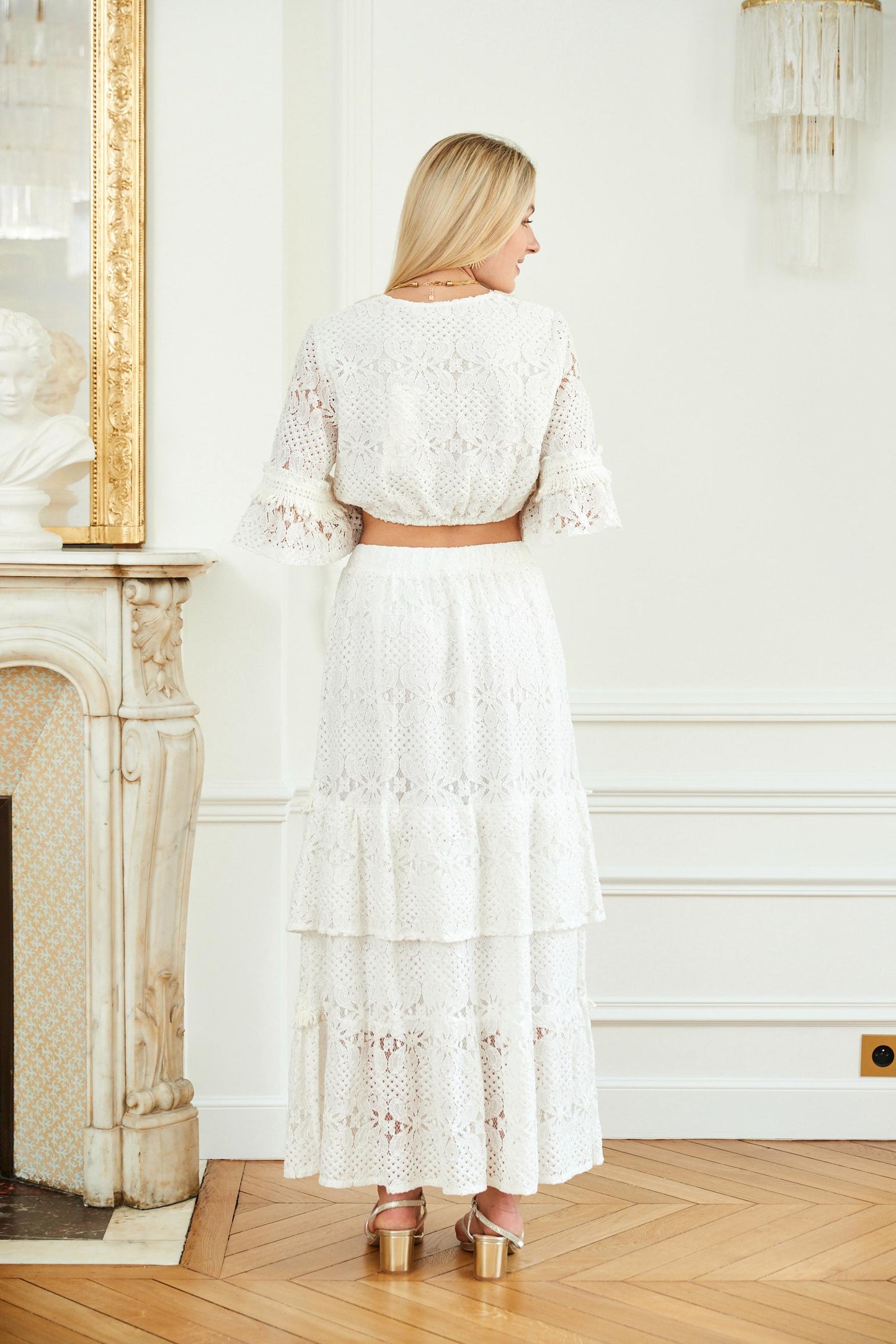 Crochet Handmade Skirt Beige