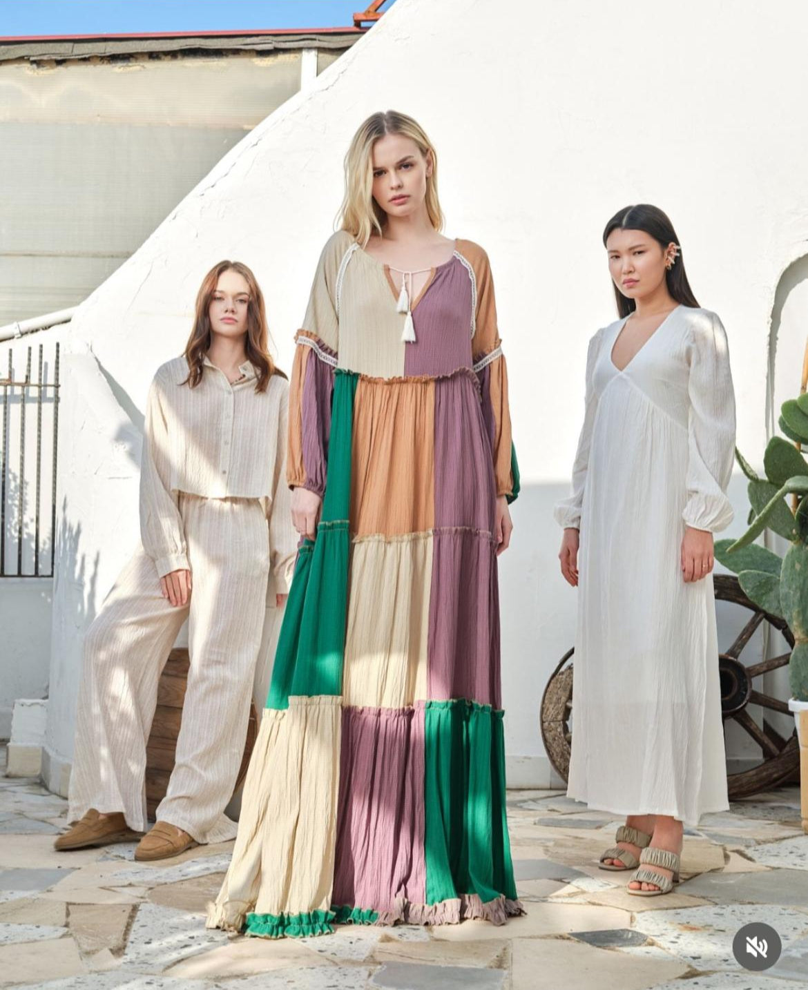 Long Dress Green Camel