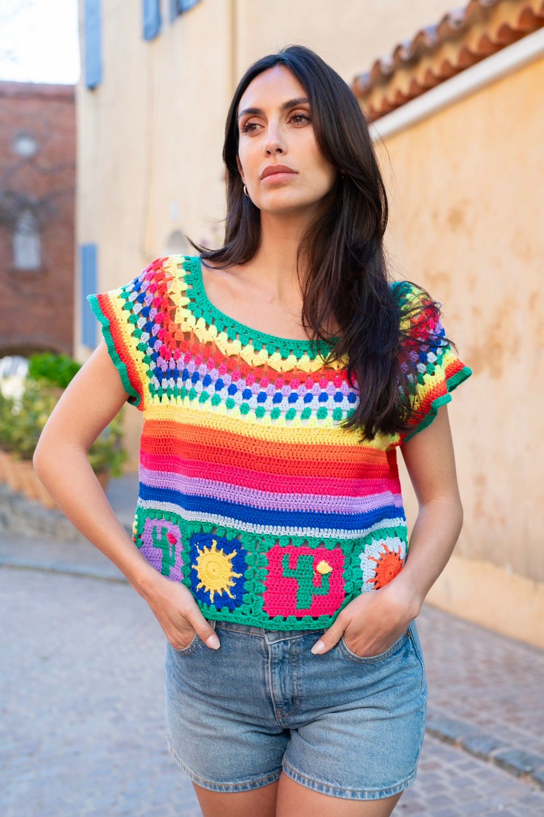 Top Handmade Crochet Multicolor Orlin
