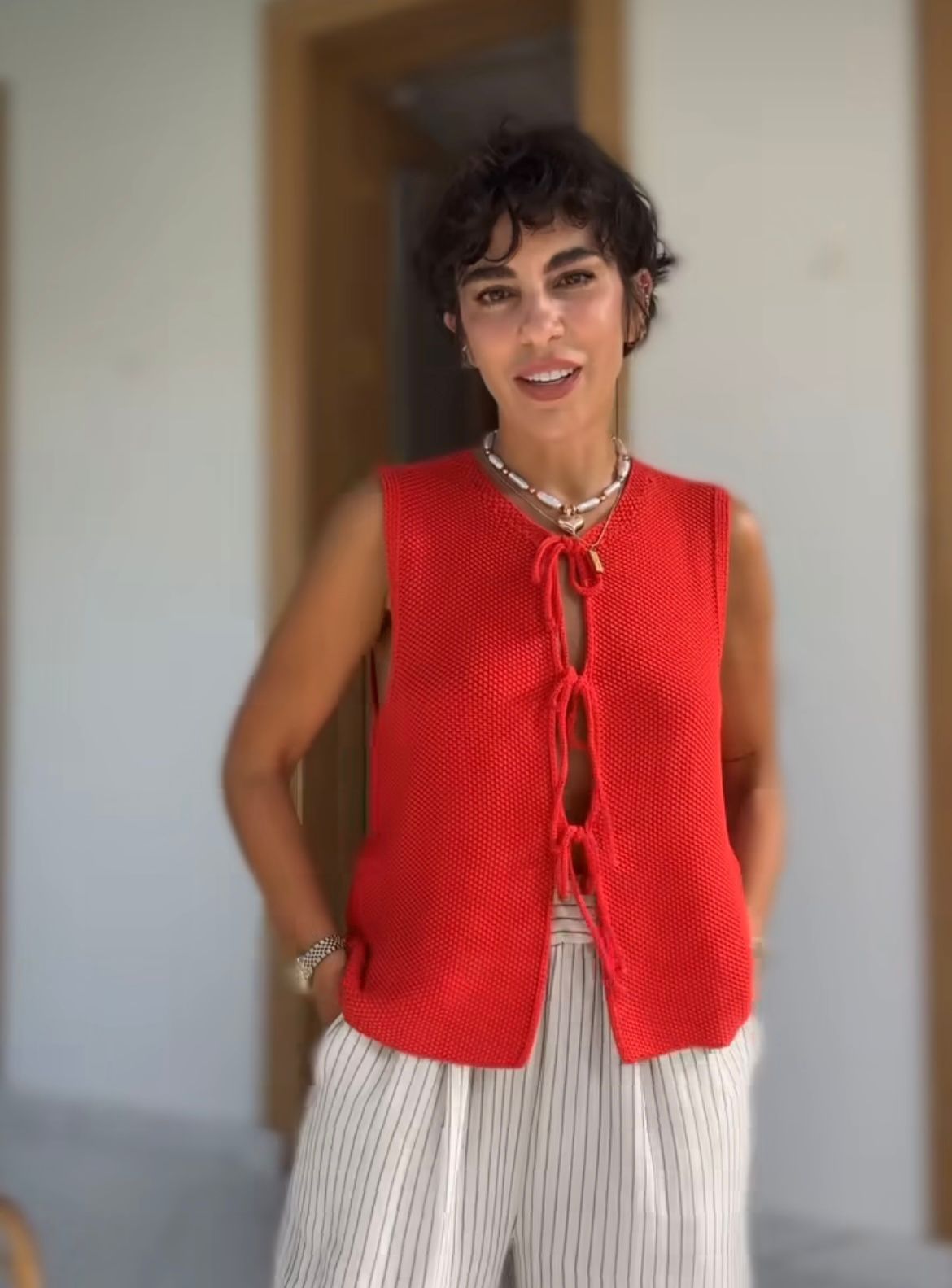 Top Red Knitted