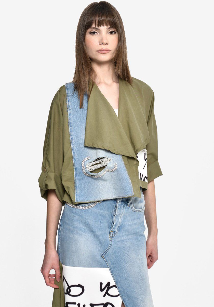 Chemise Olive Denim Mix