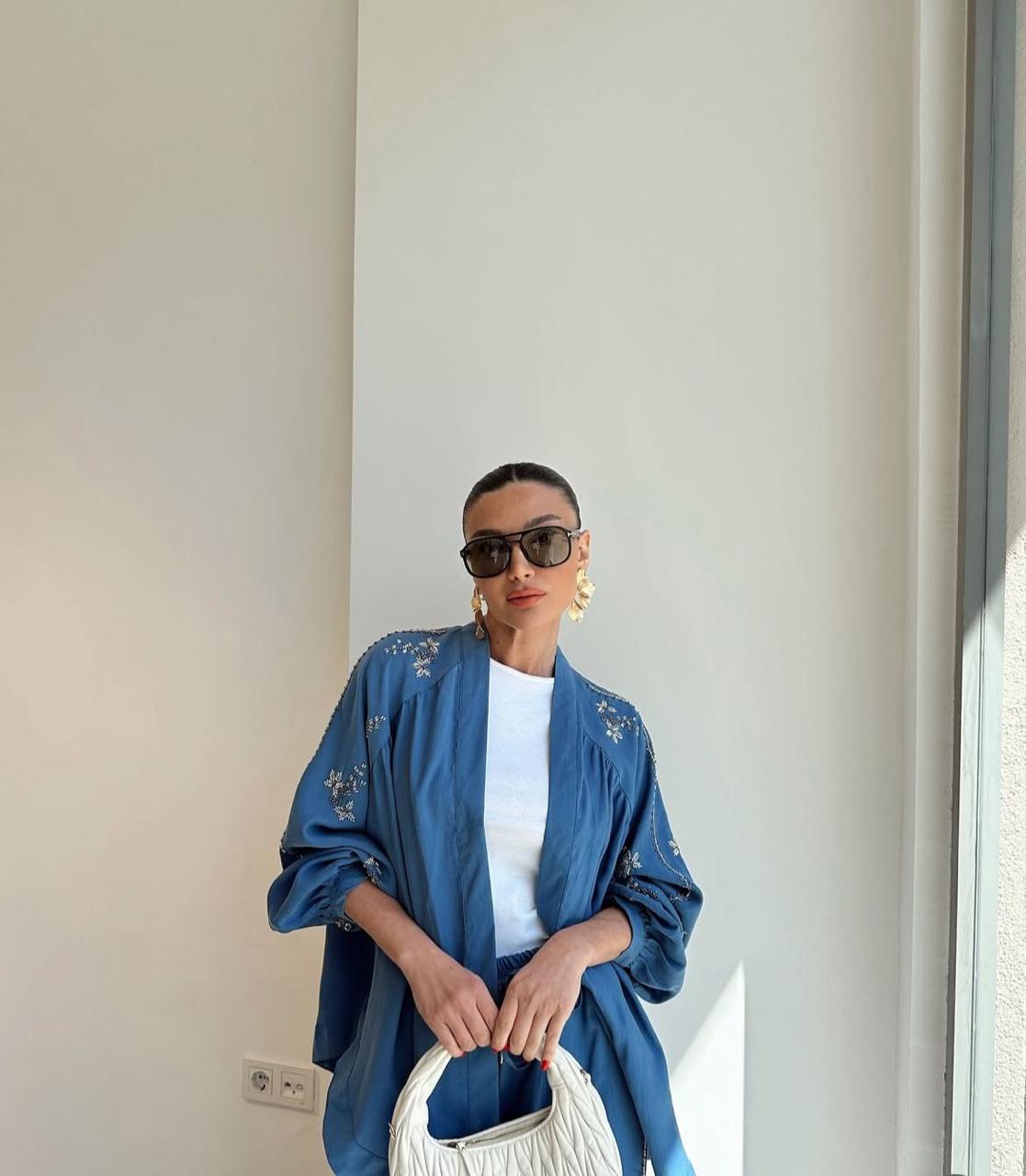 Set Blue Embroidery