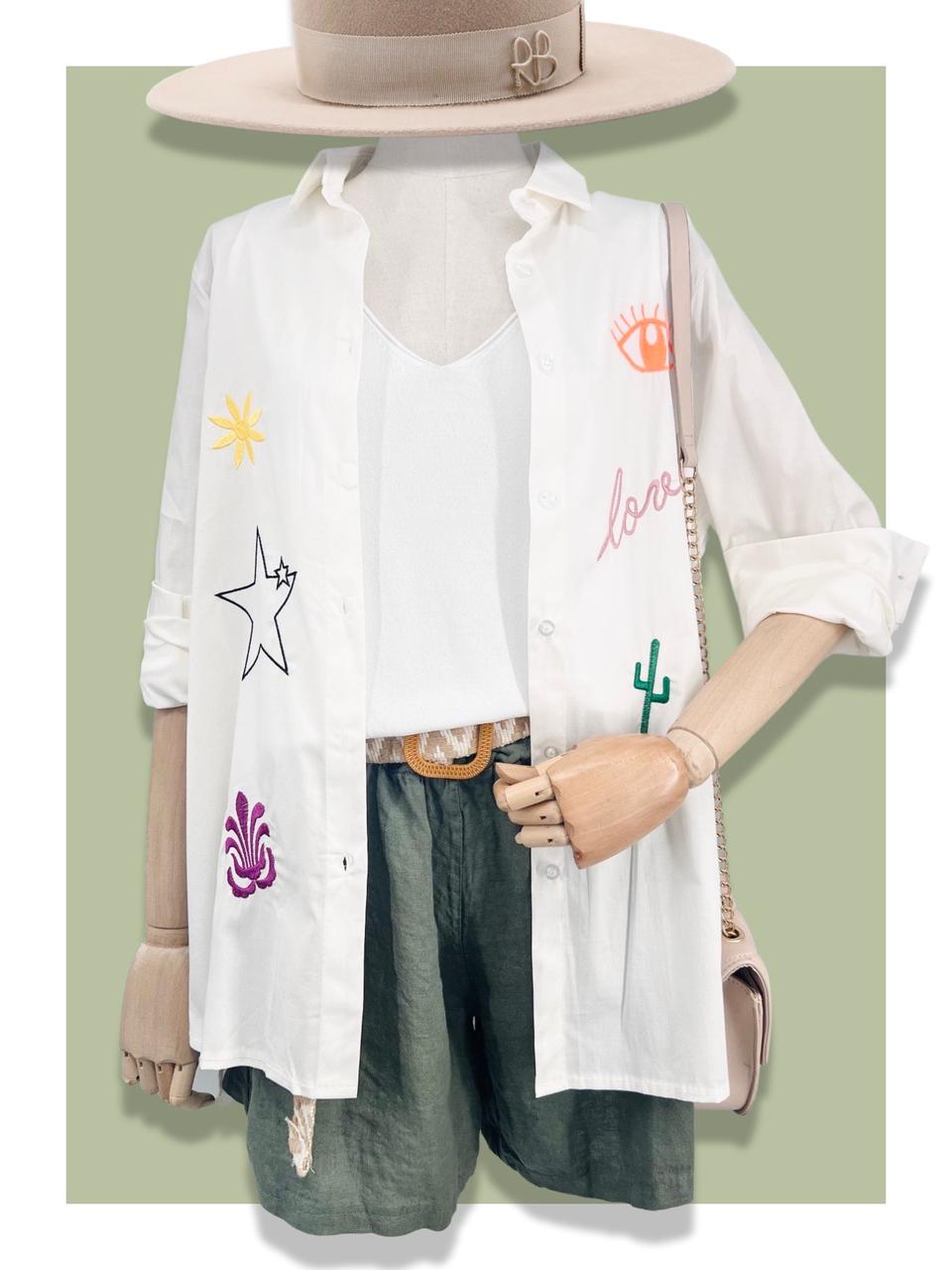 Eyes Shirt Linen Pattern