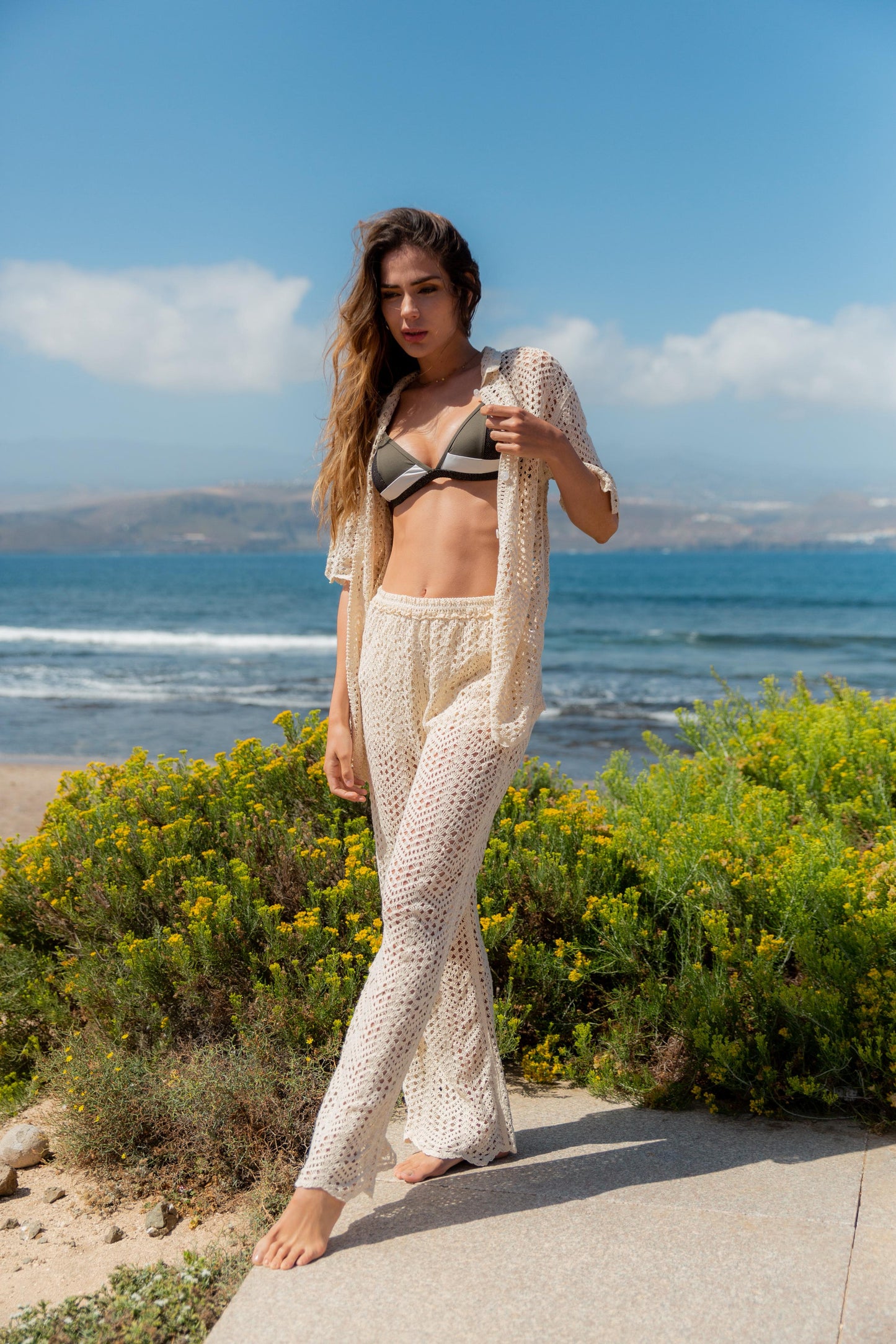 Set Handmade Crochet Beige