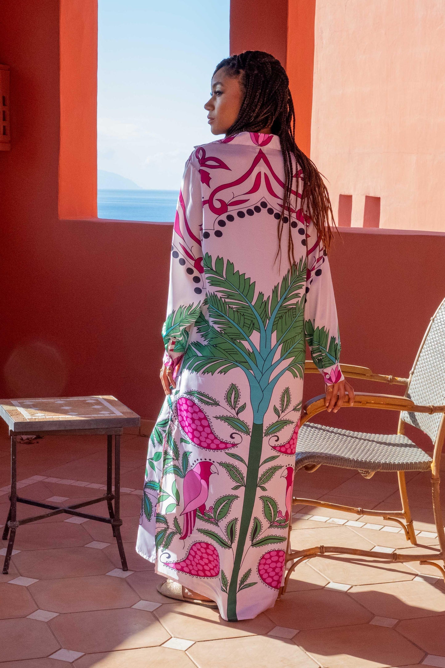 Silk Dress Palm Tree