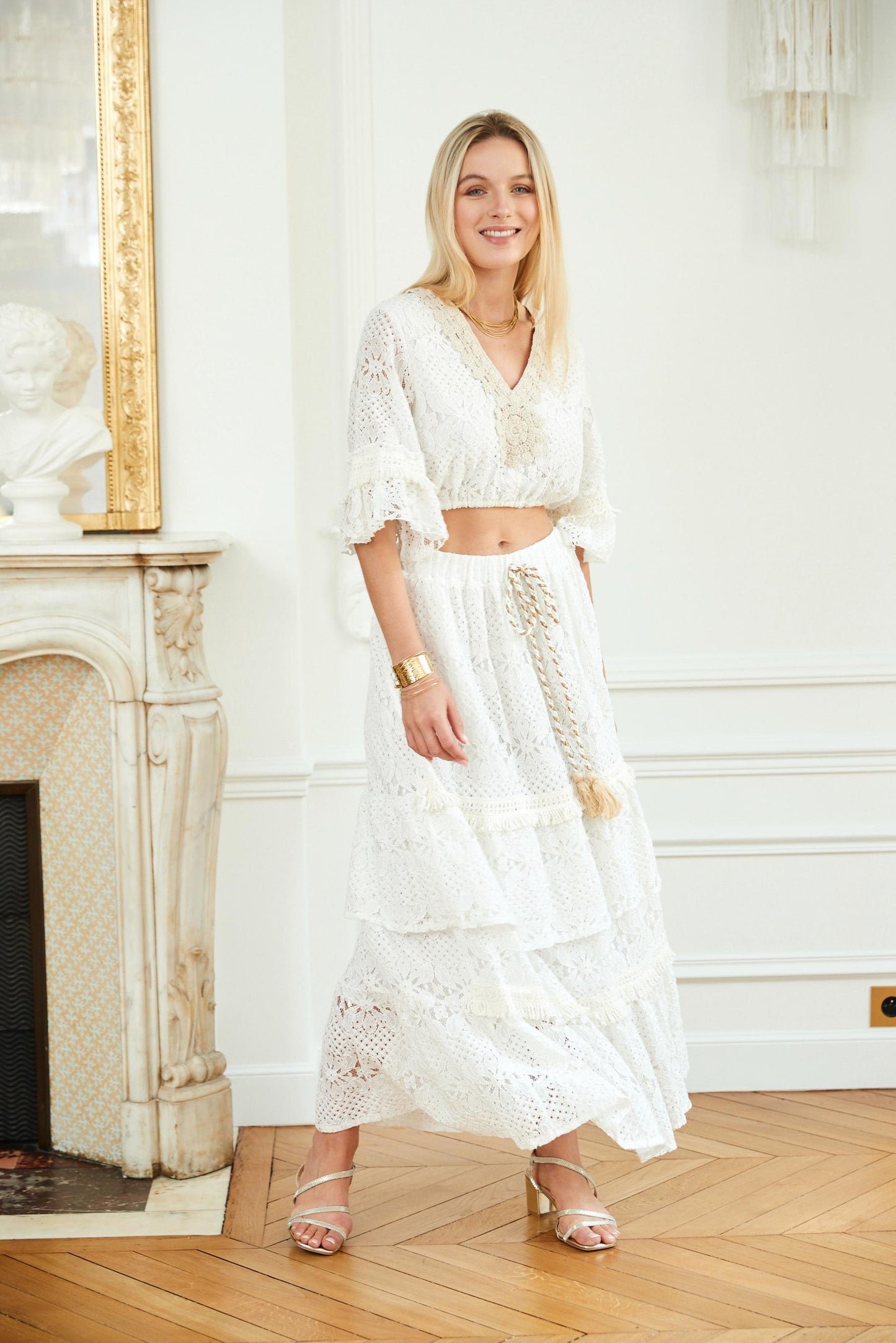 Crochet Handmade Skirt Beige