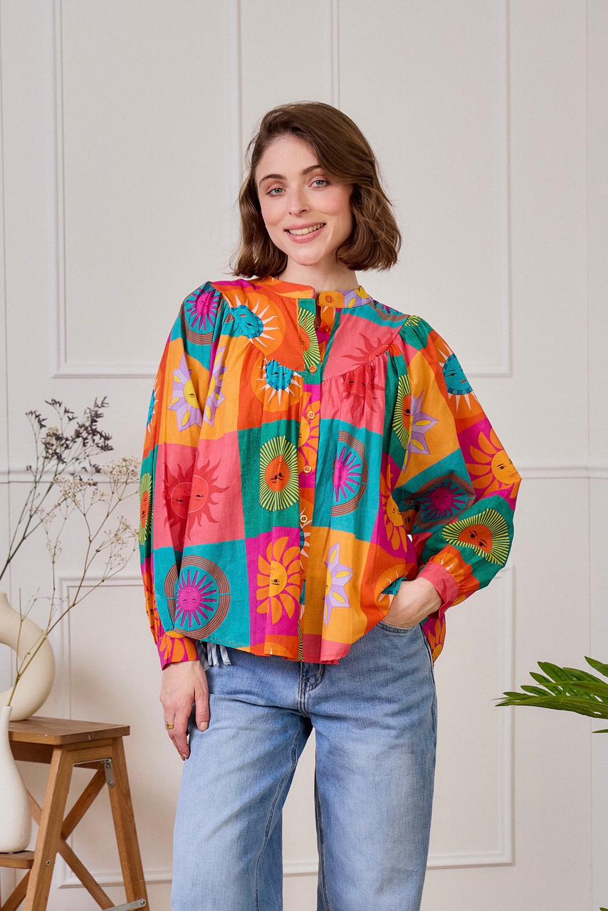Multicolor Shirt Linen Pattern
