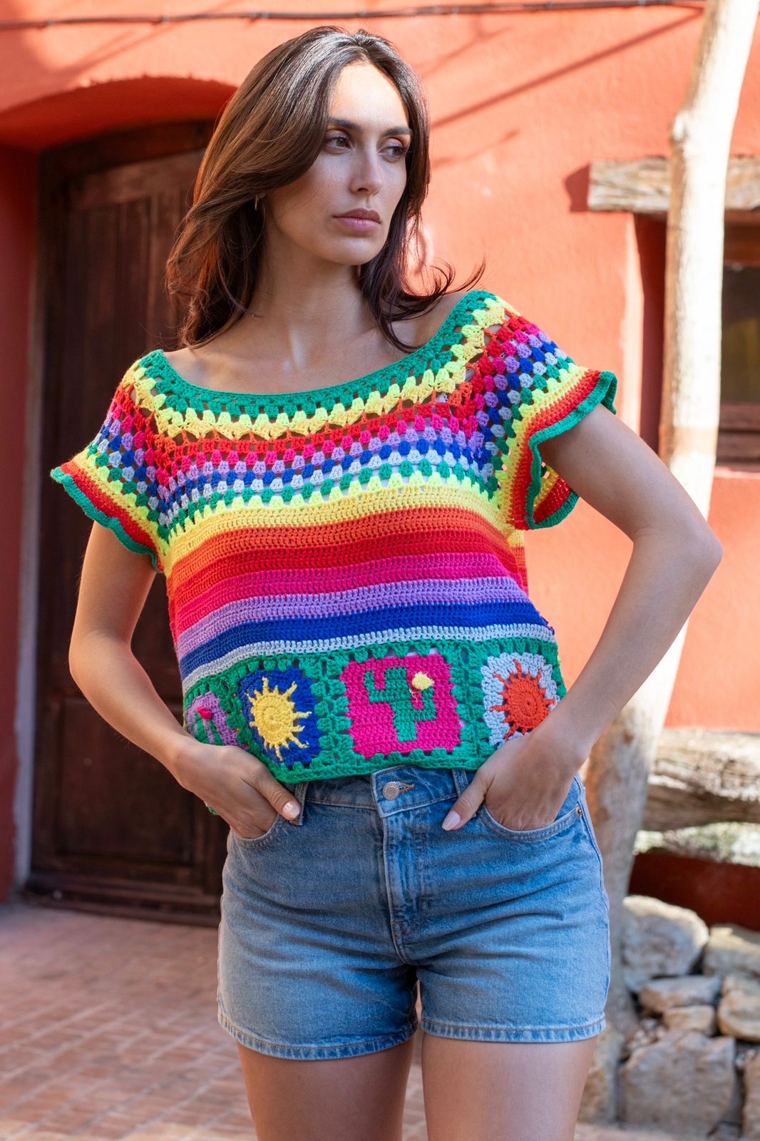 Top Handmade Crochet Multicolor Orlin