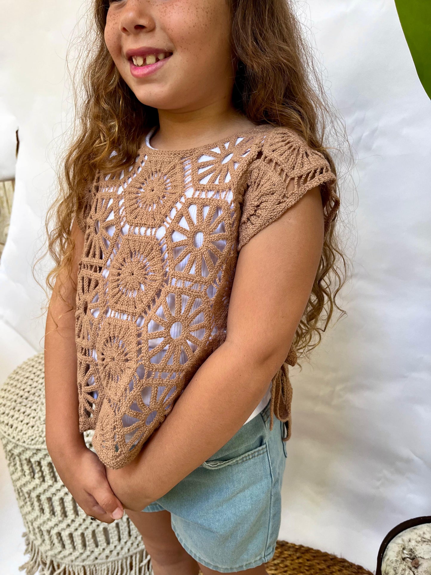 Brown Crochet Top