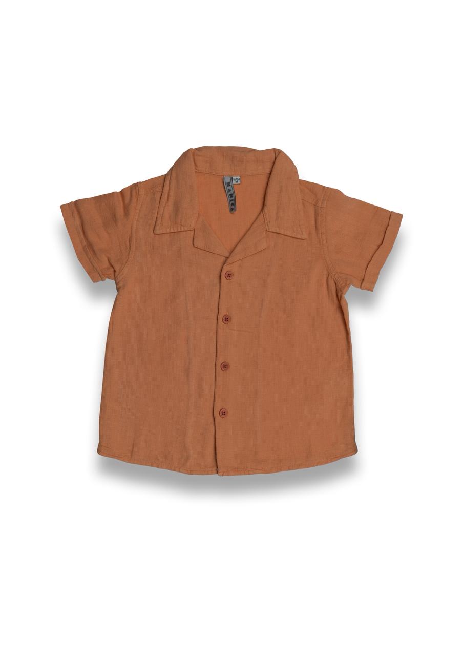 Linen Cotton Orange Shirt