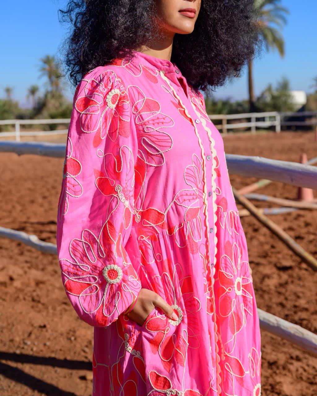 Dress floral pink fushia