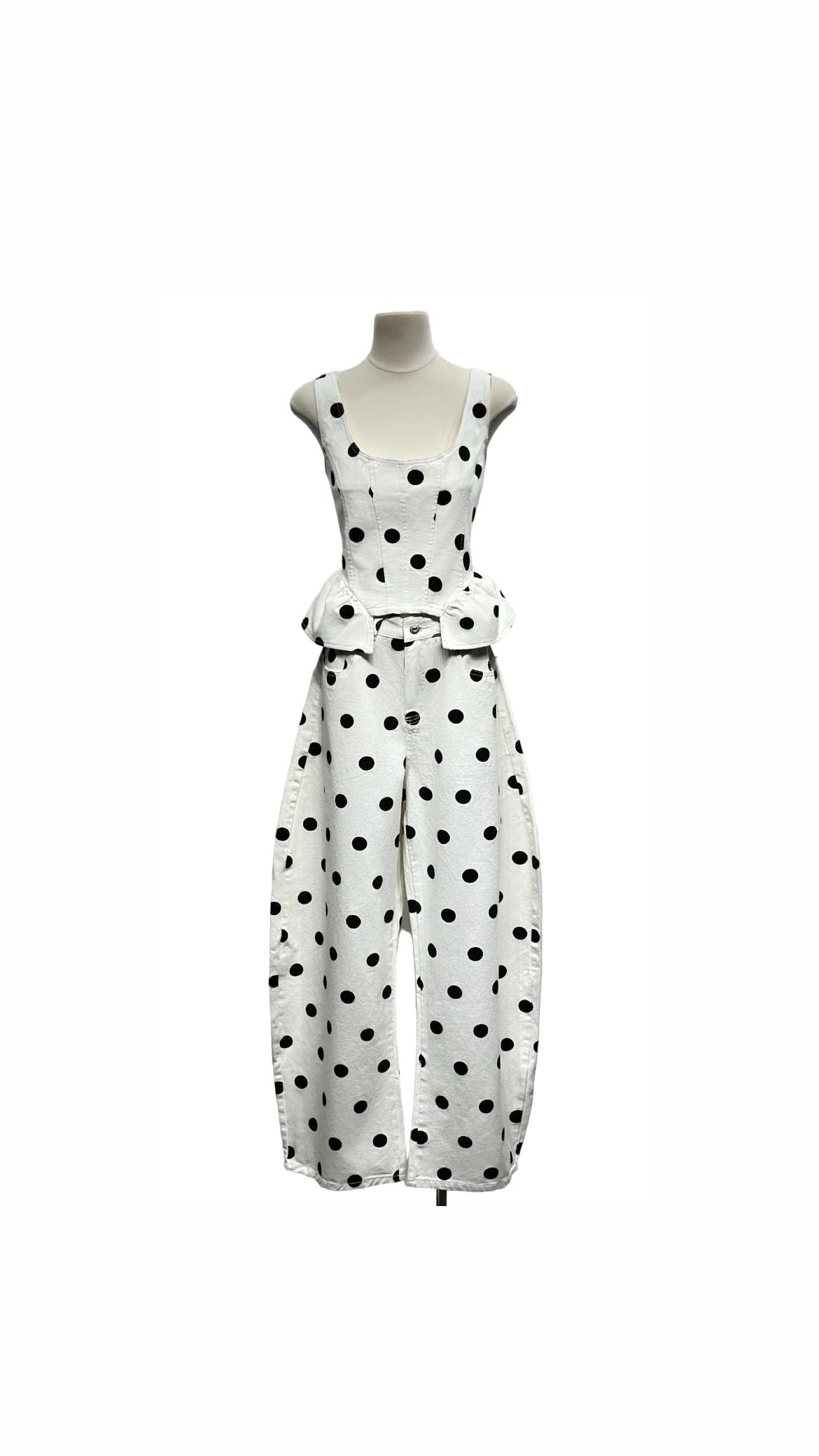 Set polka dots white