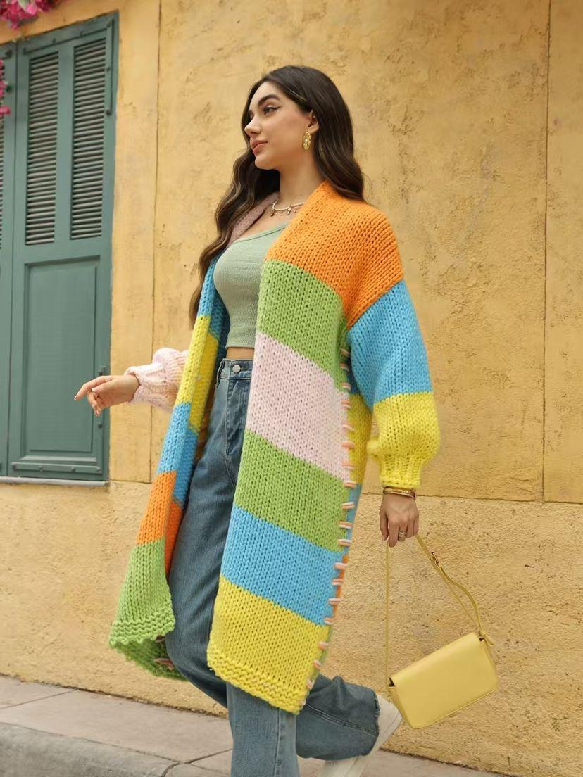 Cardigan Long Colorful Stripe