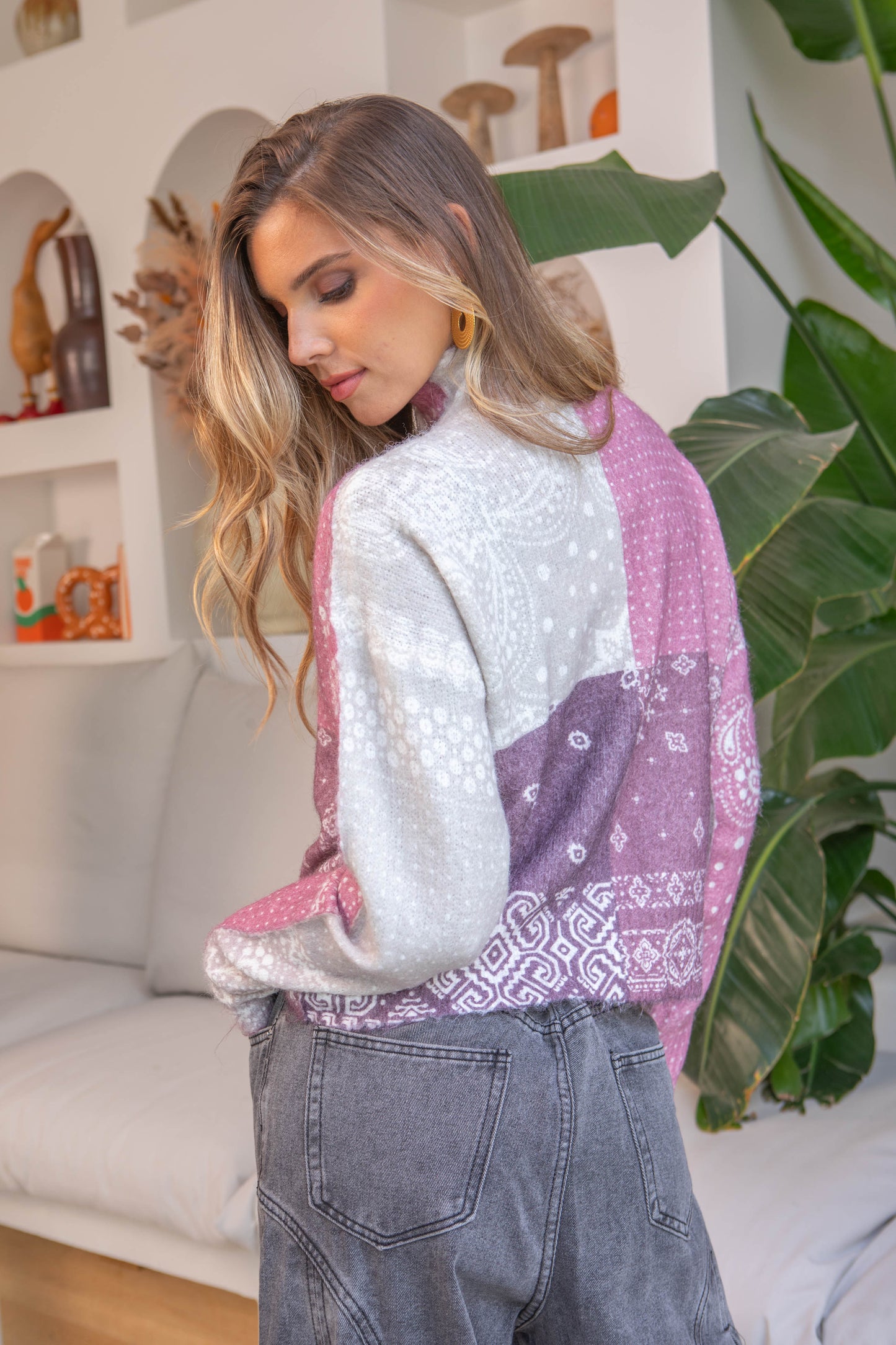 Bandana pink knit