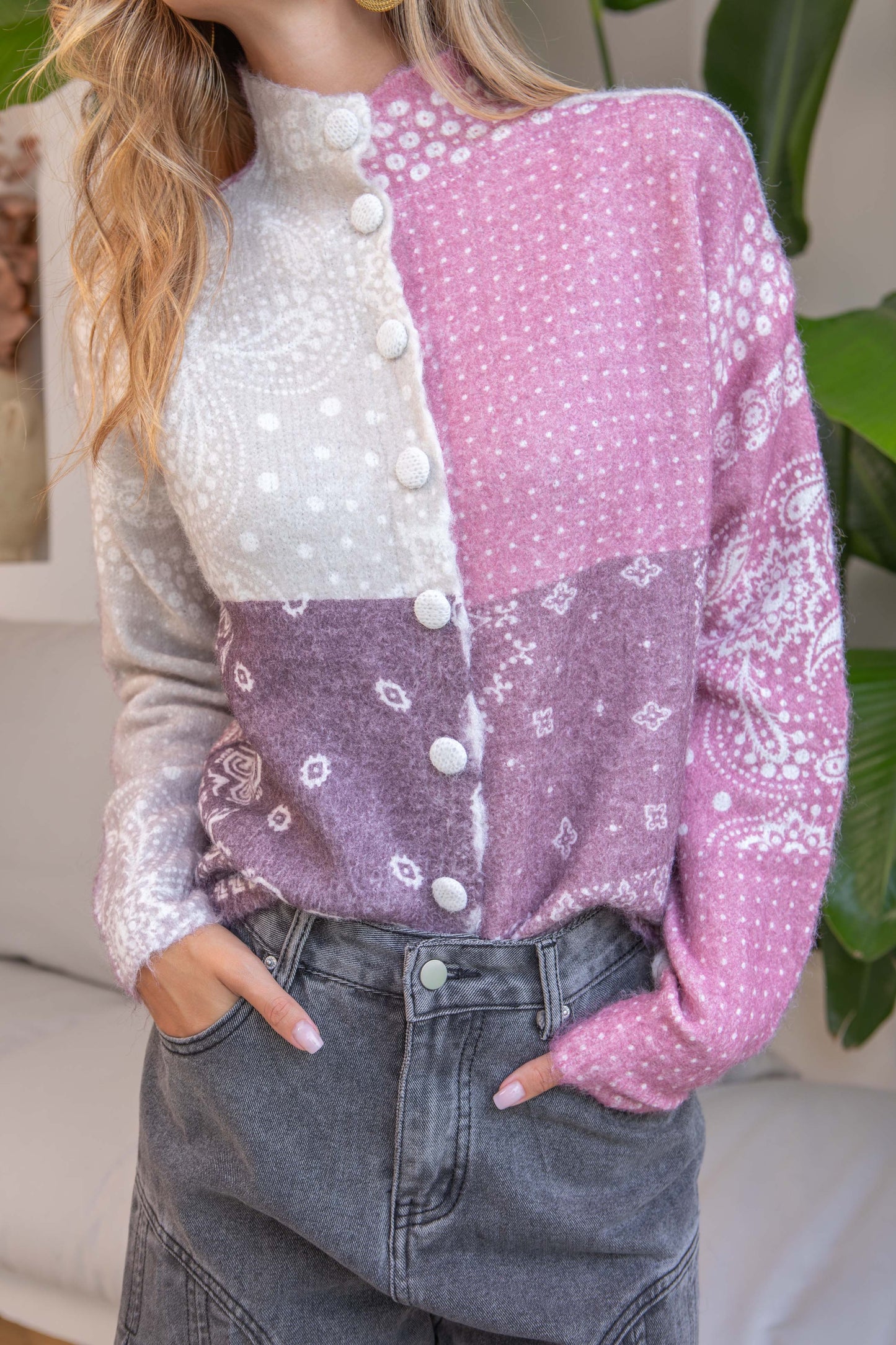 Bandana pink knit