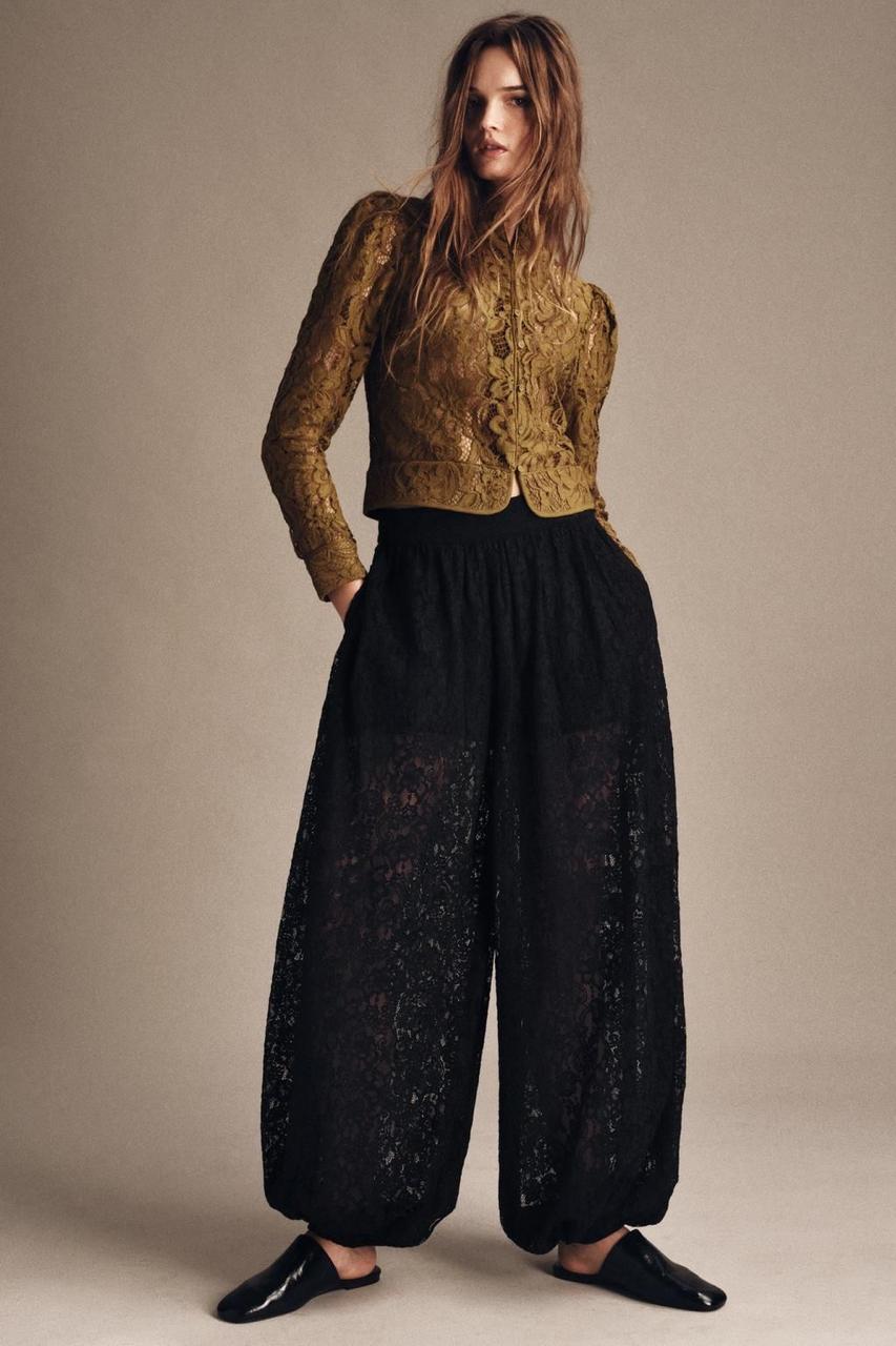 Pants baloon lace black