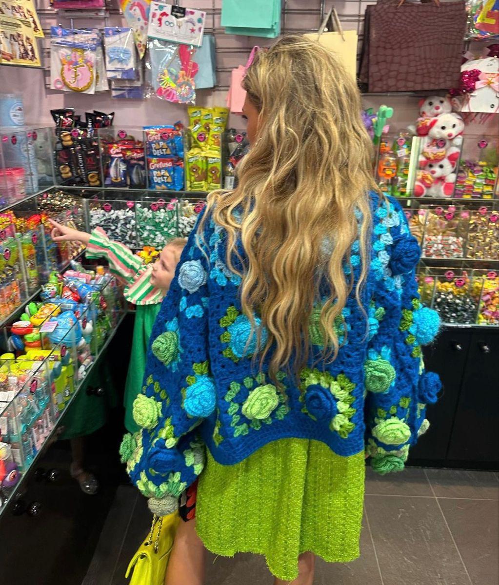 Cardigan Crochet Green