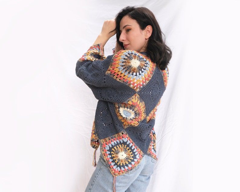 Jacket Handmade Grey Colorful