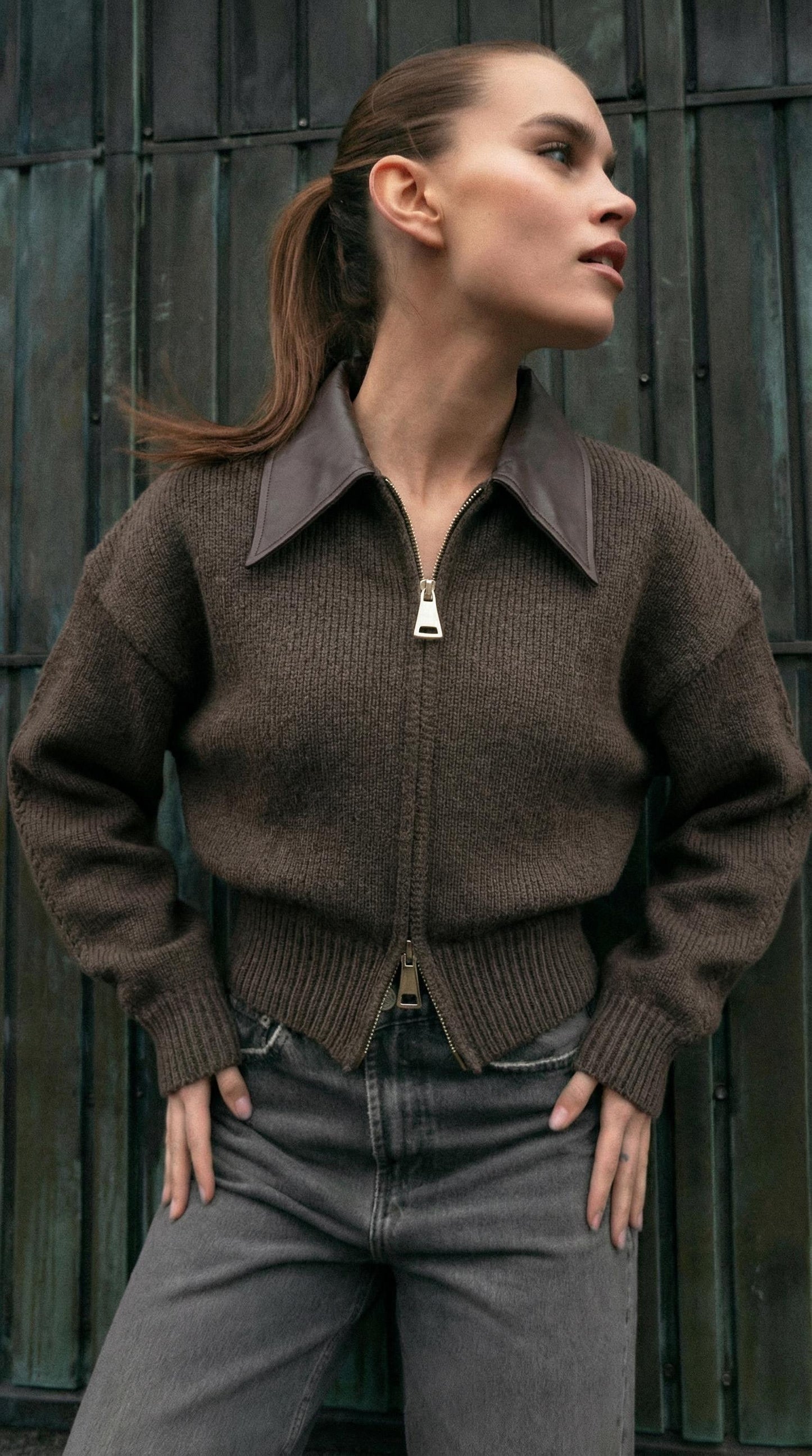 Cardigan Brown Zipper