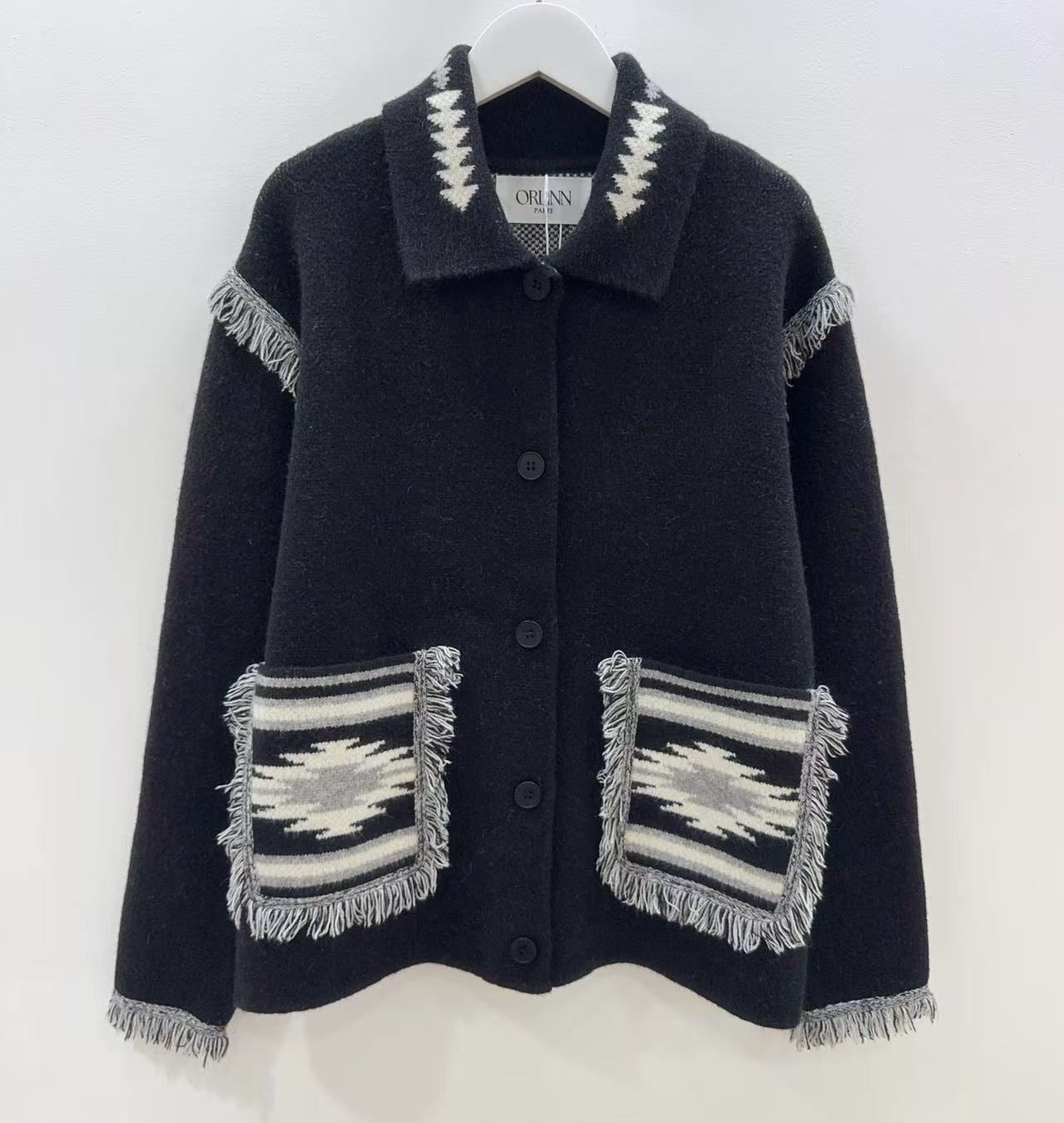 Jacket knit pockets black