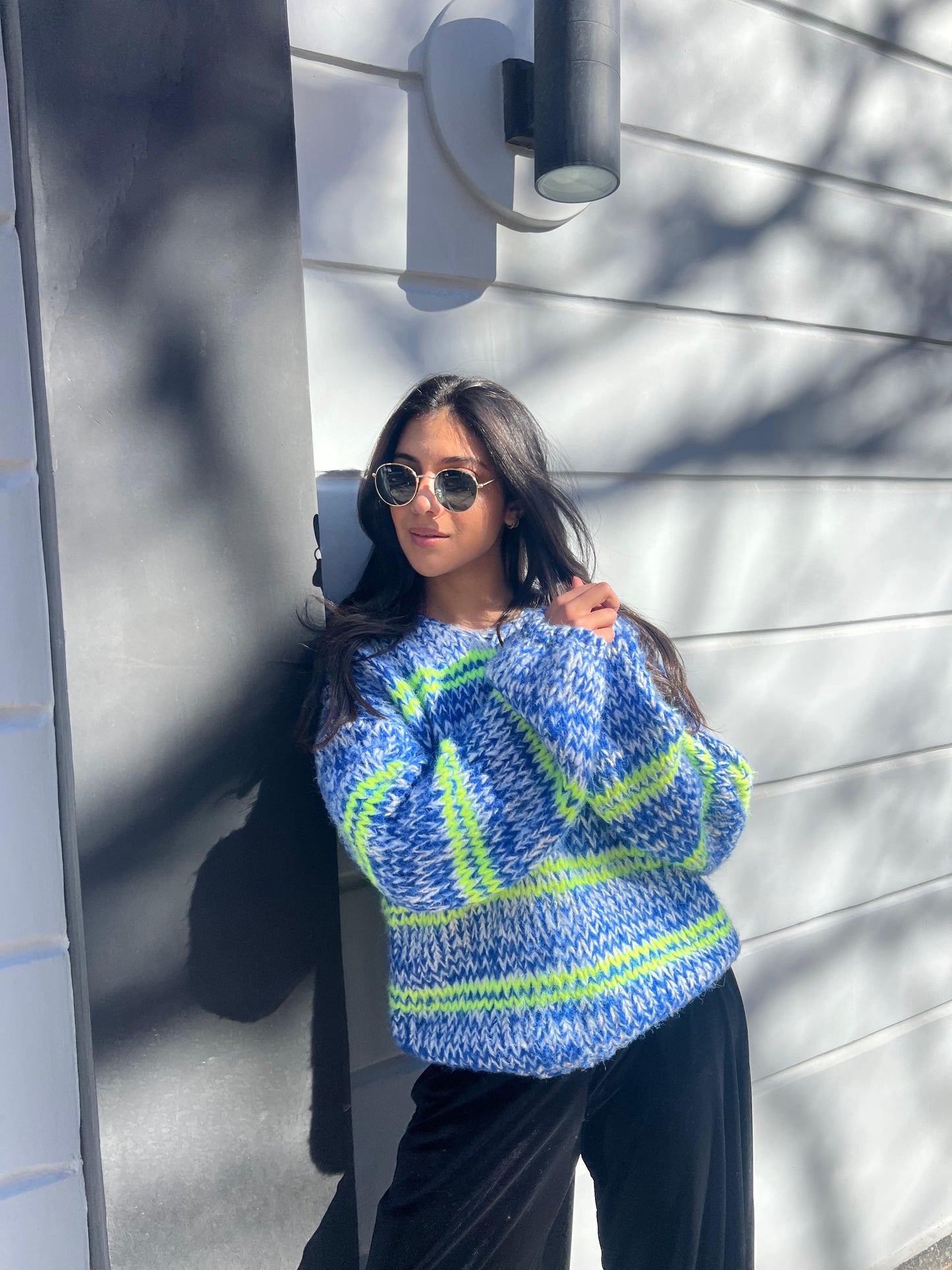 Crochet blue green