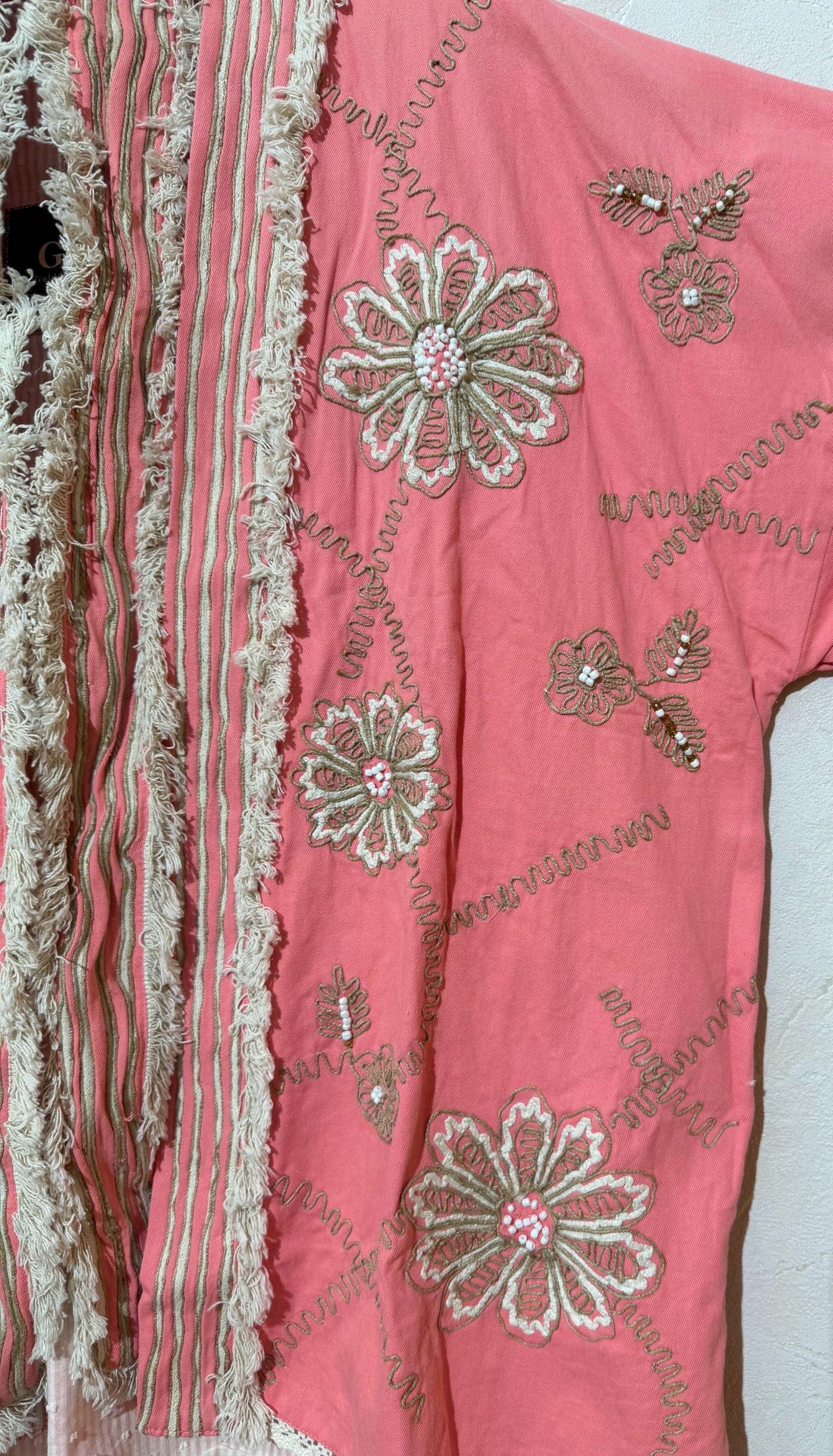 Cardigan embroidery fringe