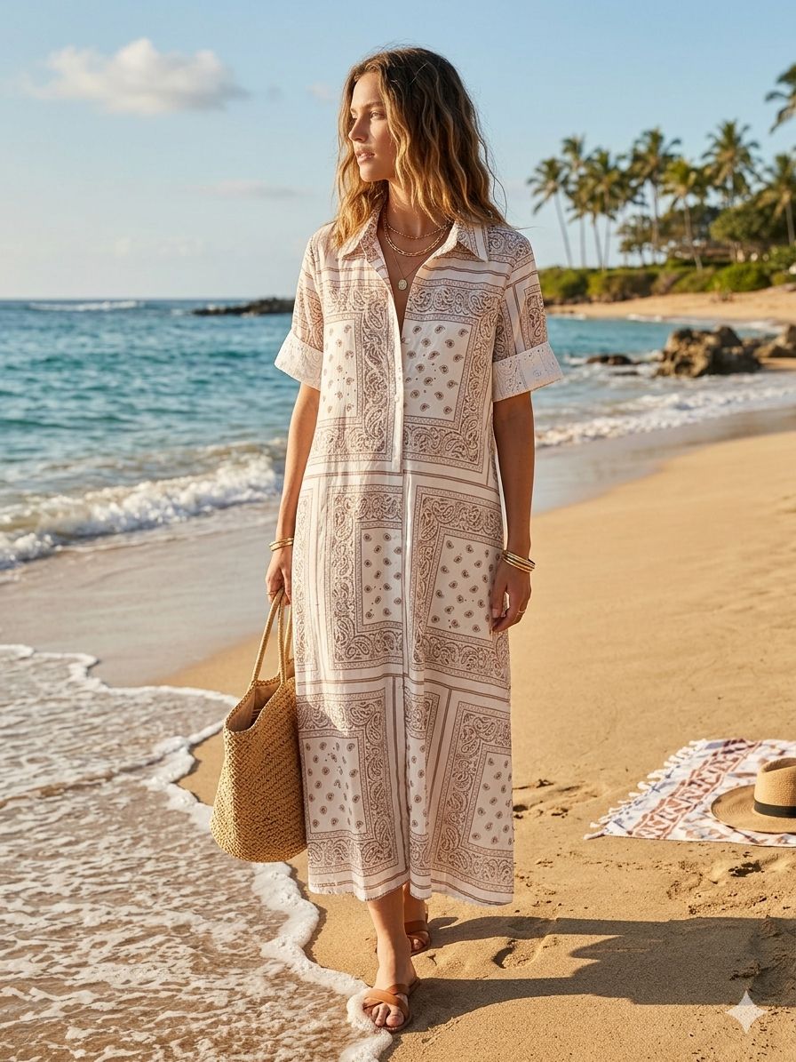 Bandana dress carla beige