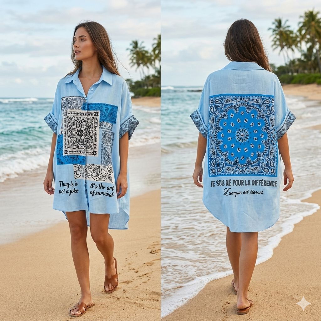 Bandana shirt carla baby blue