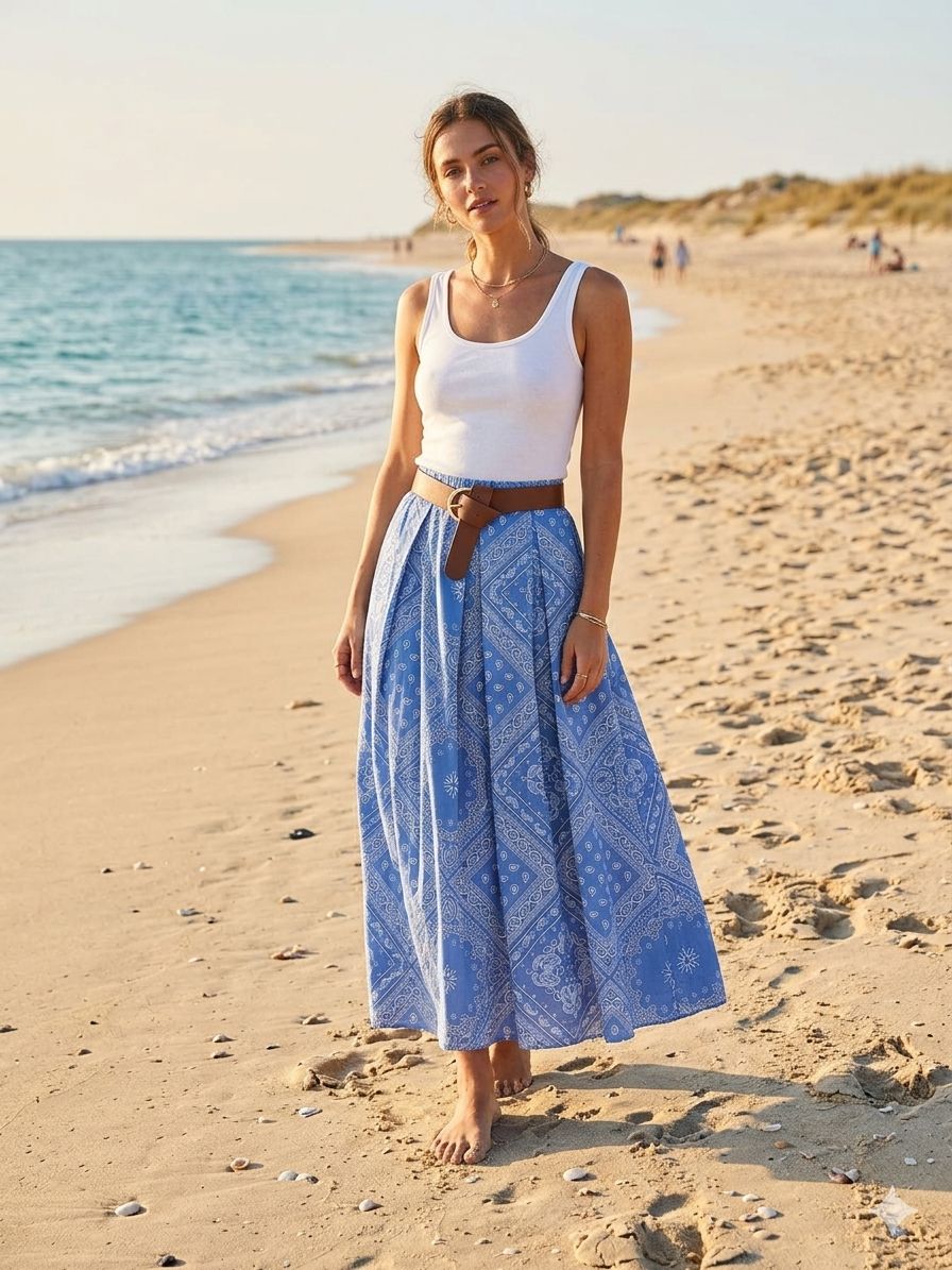 Skirt bandana belt aroma blue