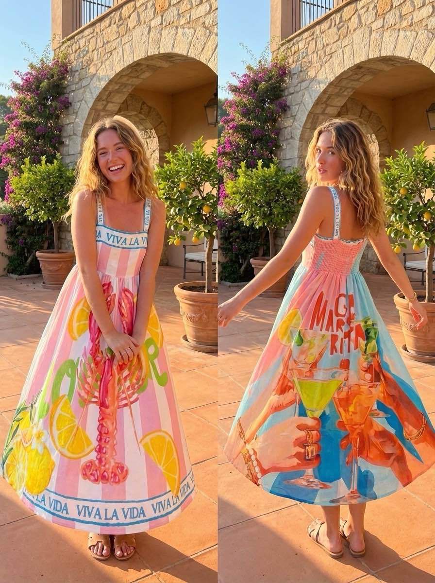 Colorful long print dress Nos pattern 5