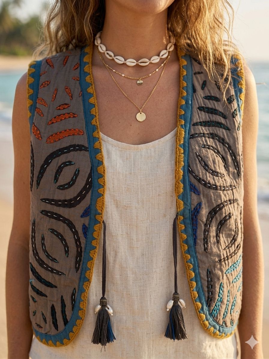 Vest handmade embroidery