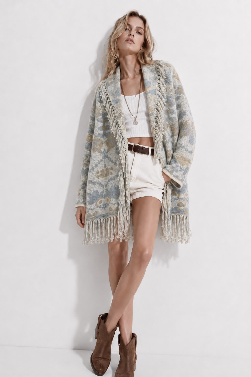 Cardigan pattern blue light