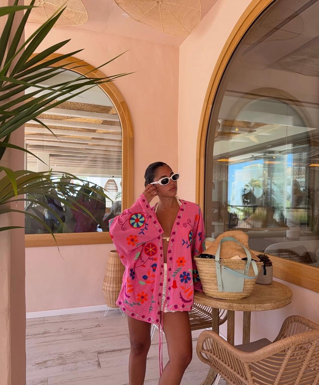 Jacket Embroidery pink