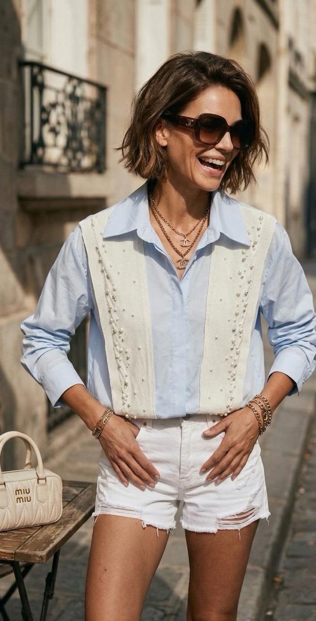 Shirt blue pearl