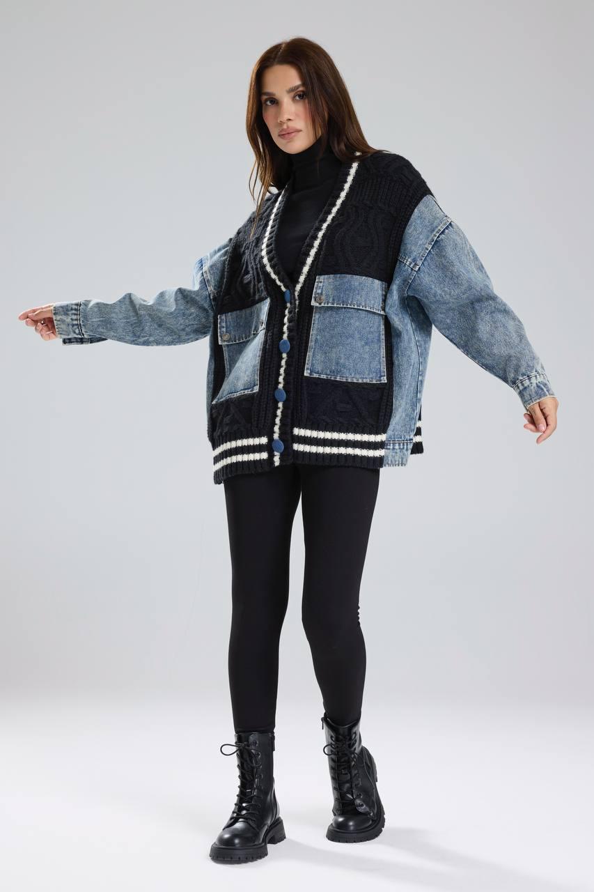 Jacket Black denim pockets