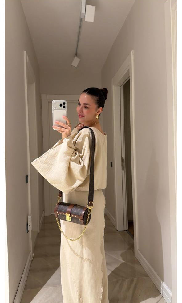 Set beige strass belt