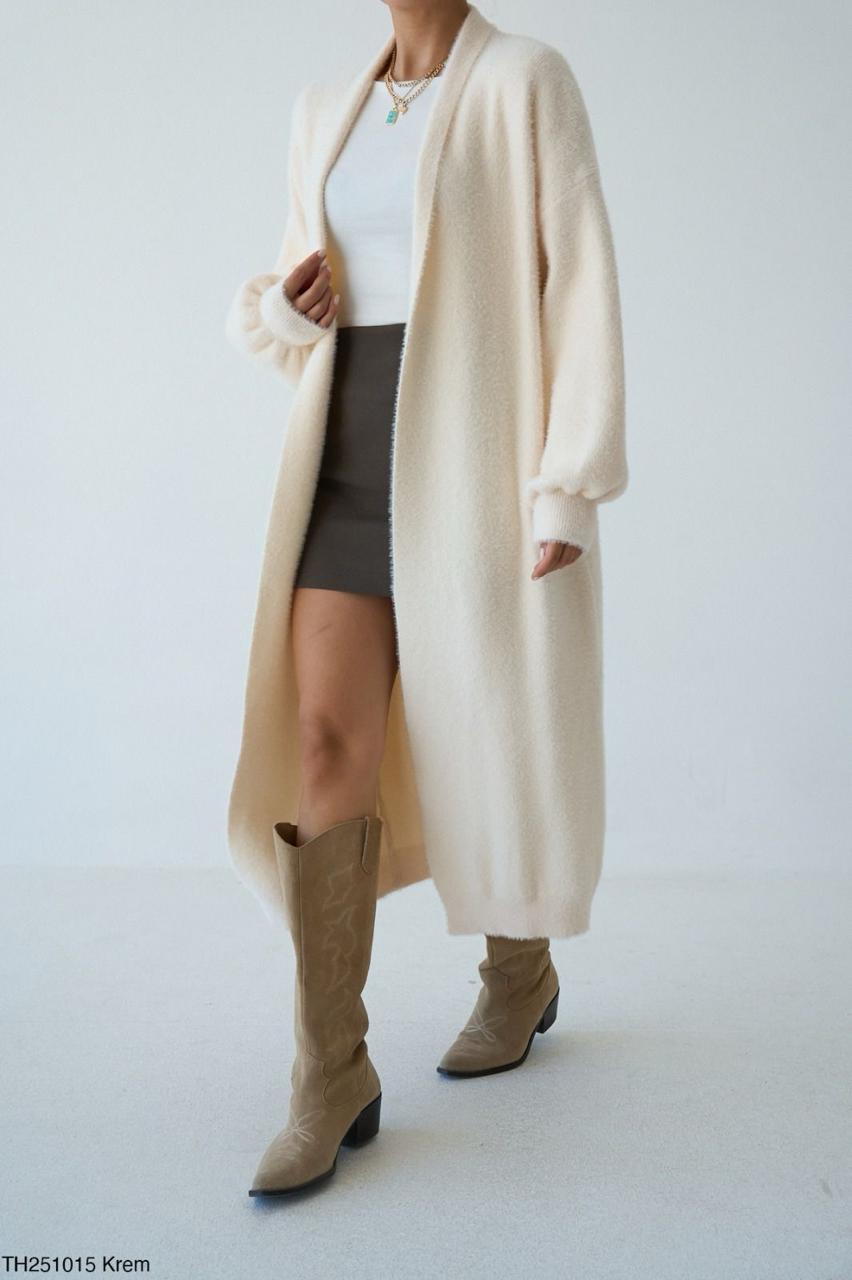 Fur cardigan offwhite
