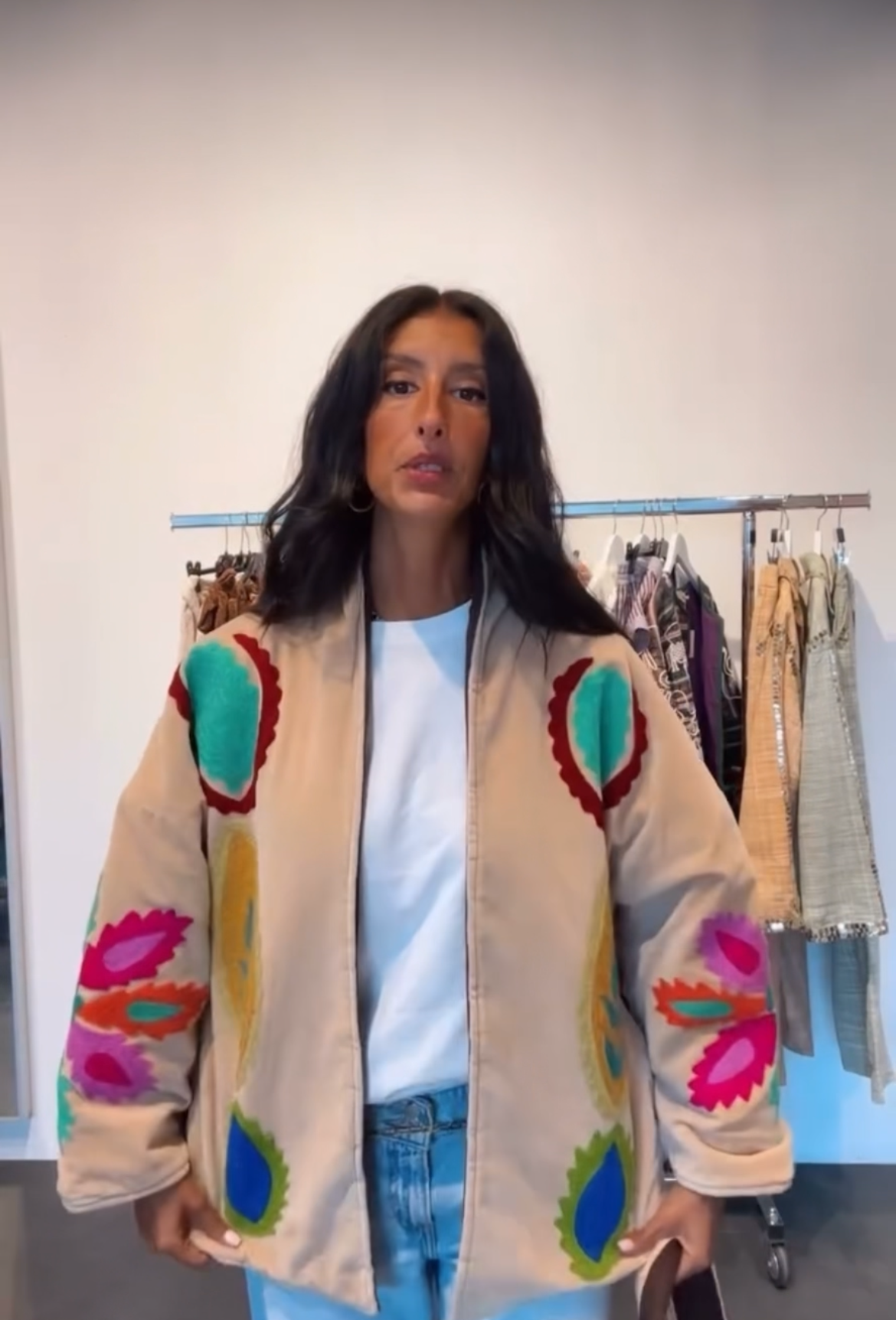 Jacket embroidery colorful