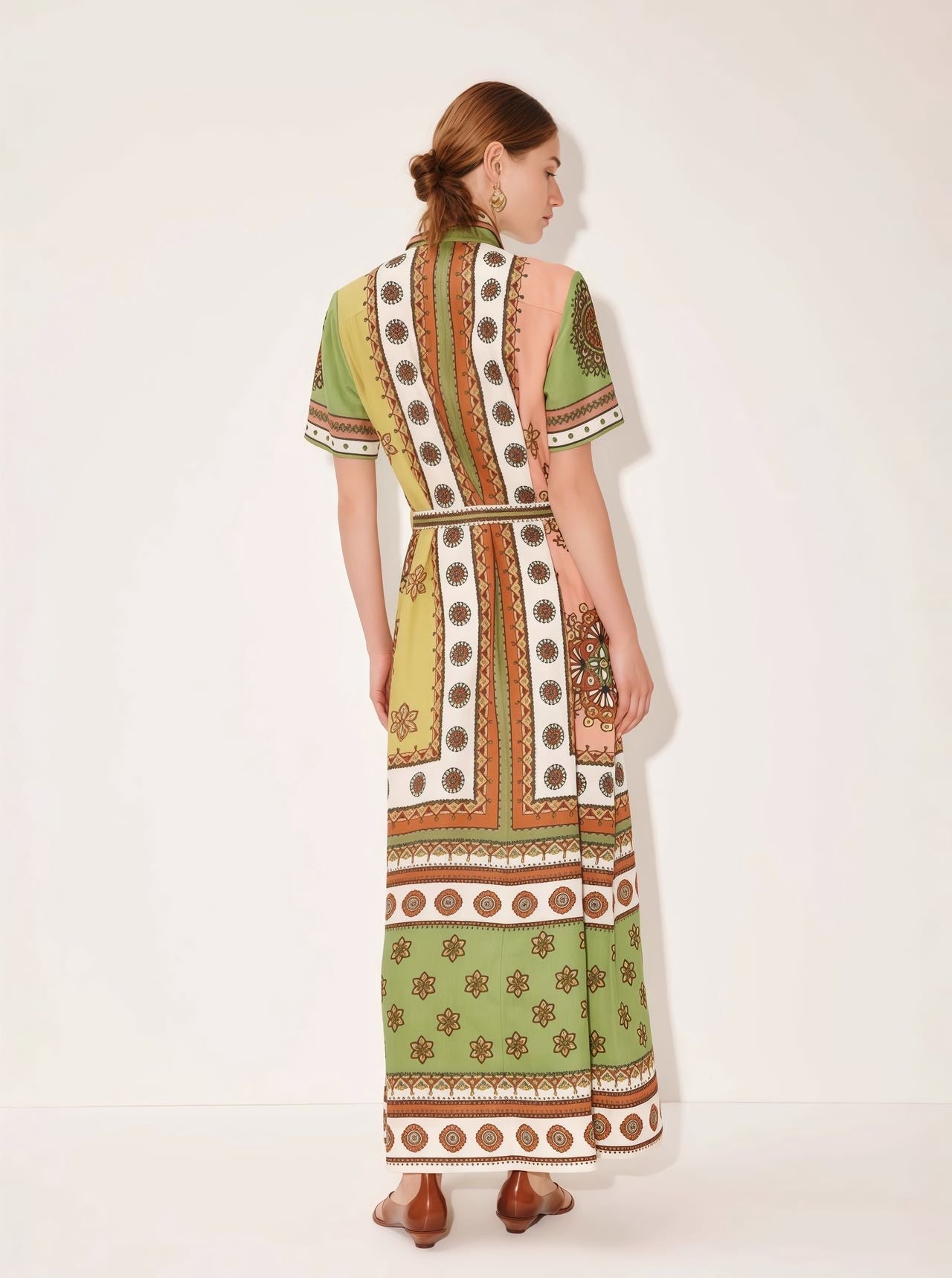 Dress pattern olive