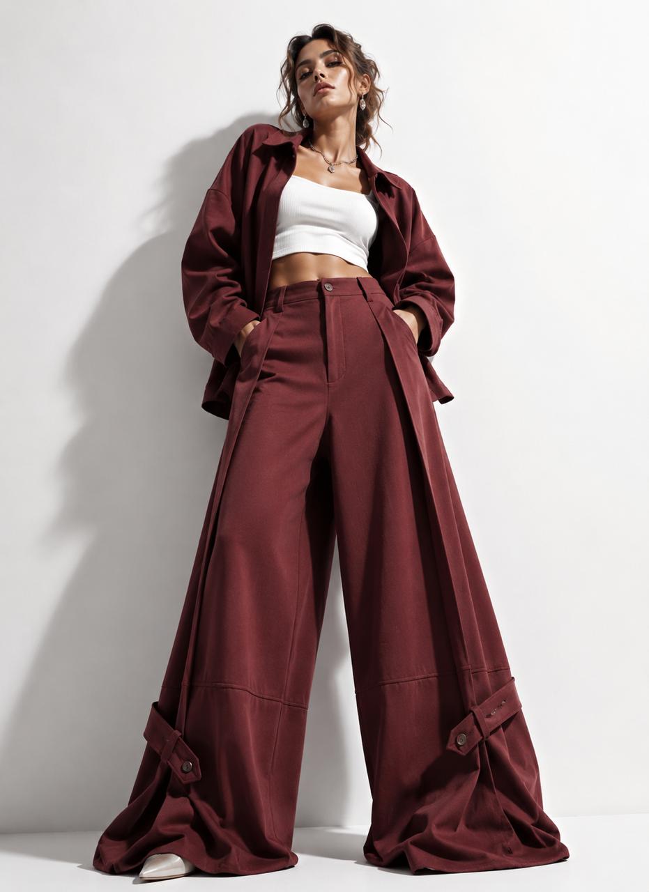 Pants burgundy