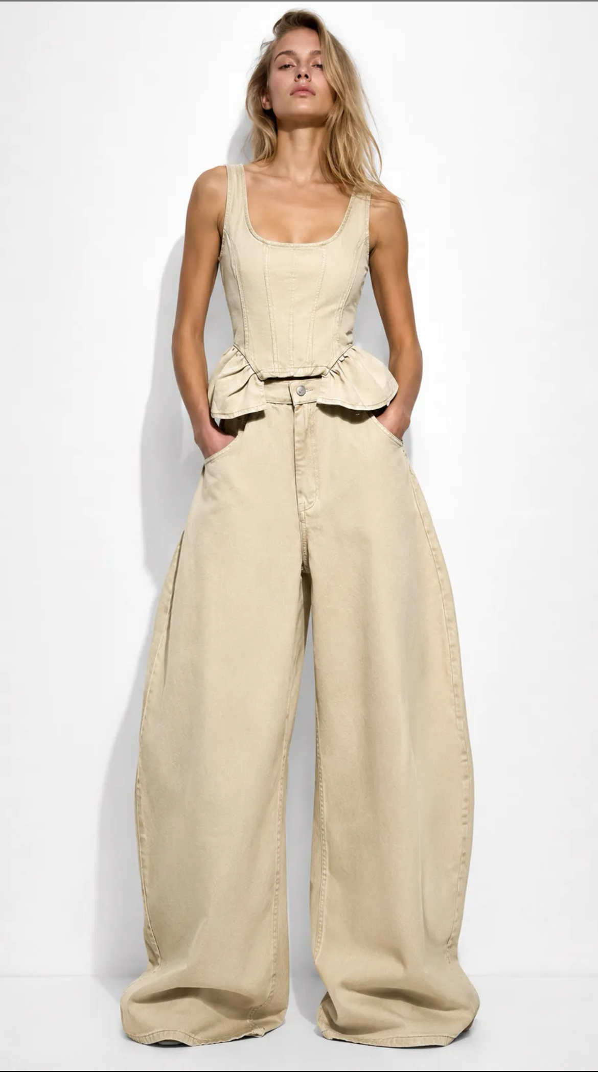 Set beige plain