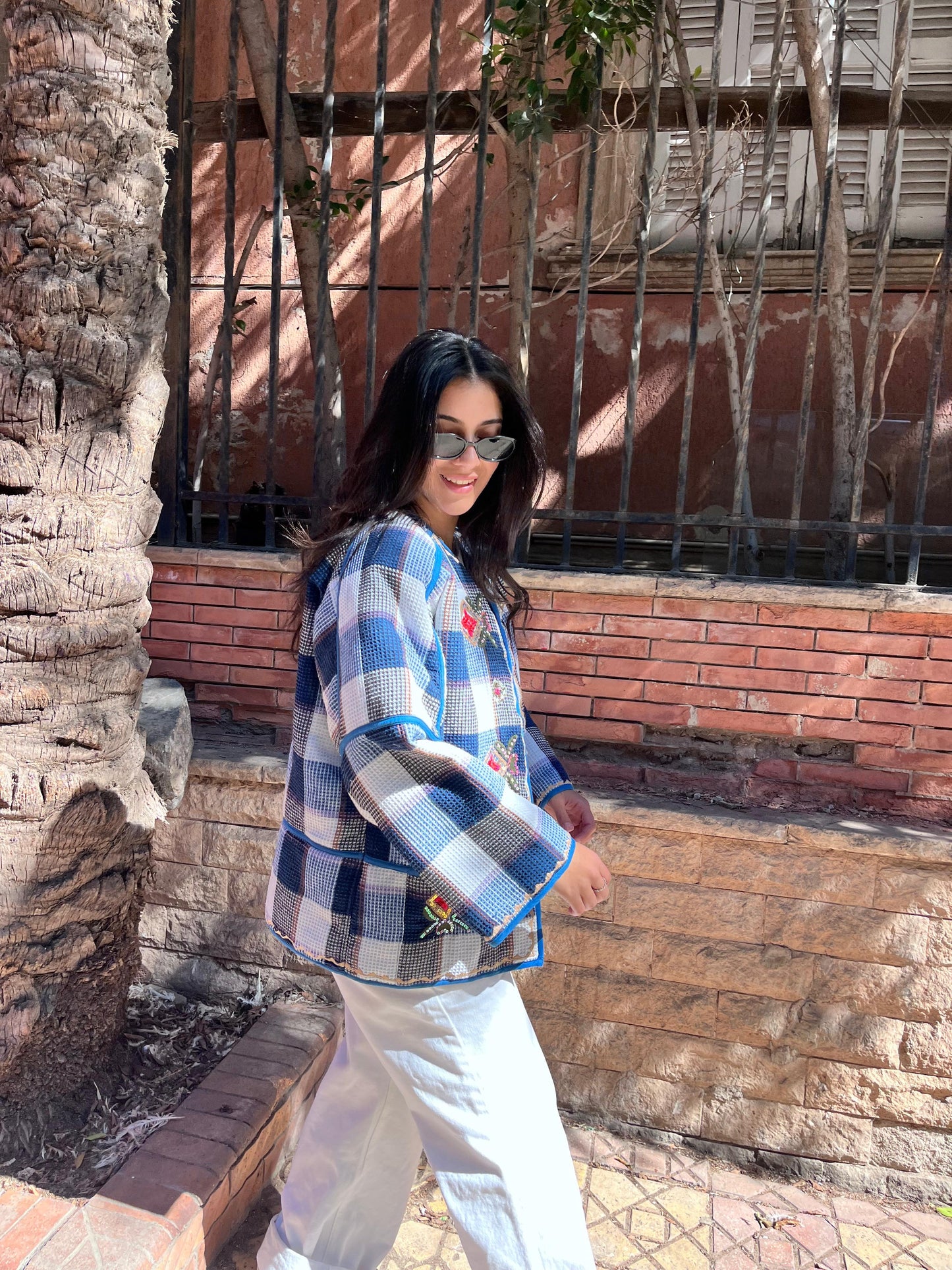 Jacket blue blanc