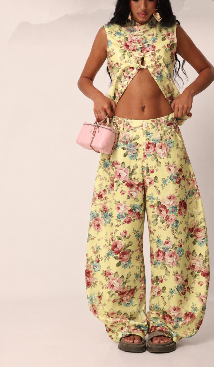 Set floral yellow