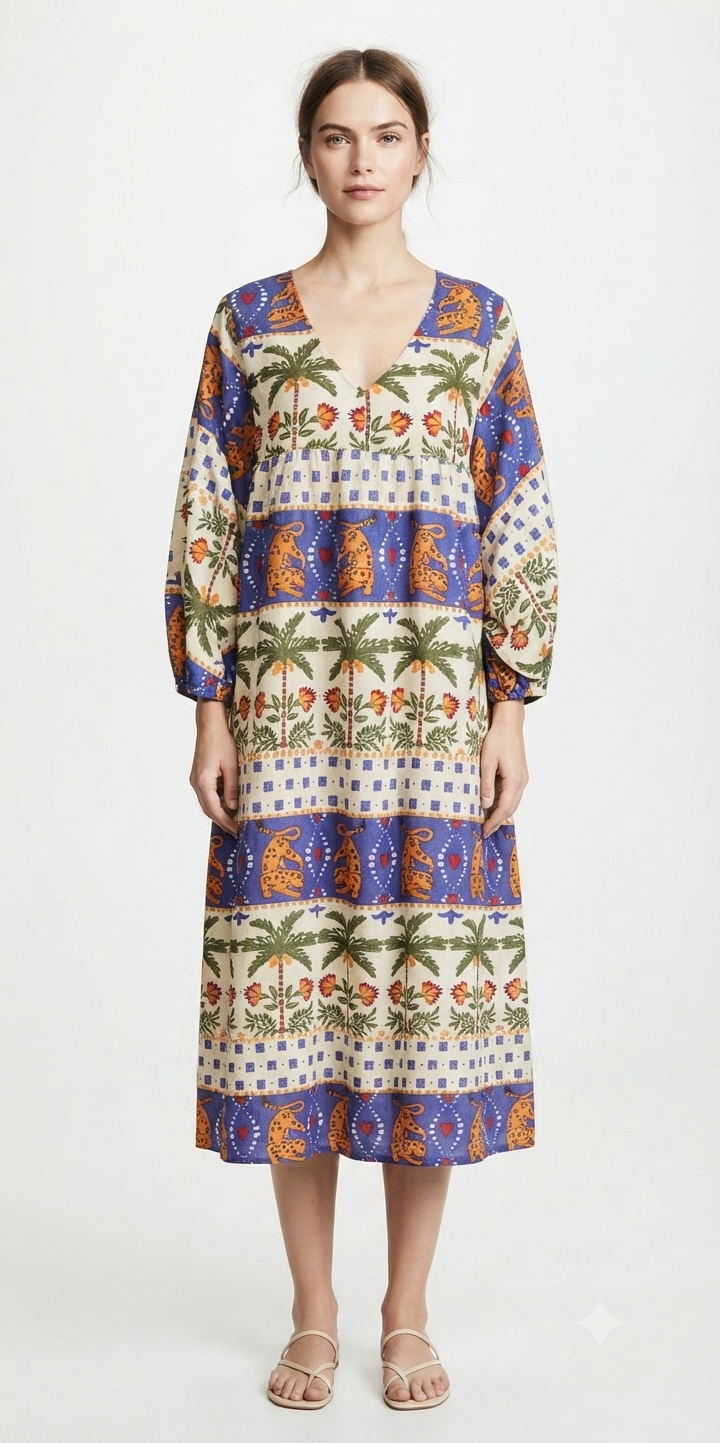 Tiger Palm Tree Dress