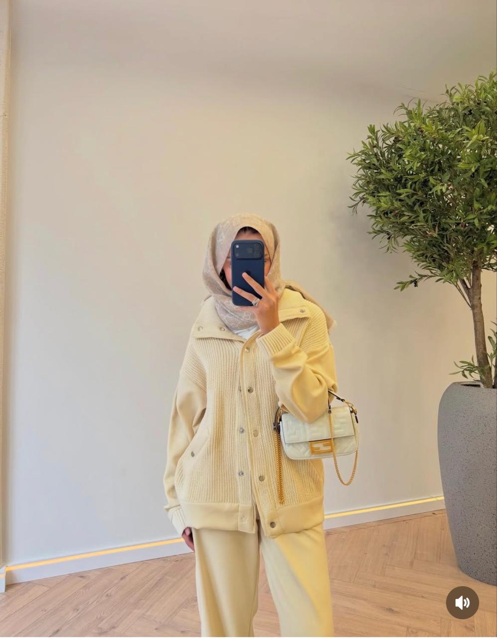 Knit nylon set beige