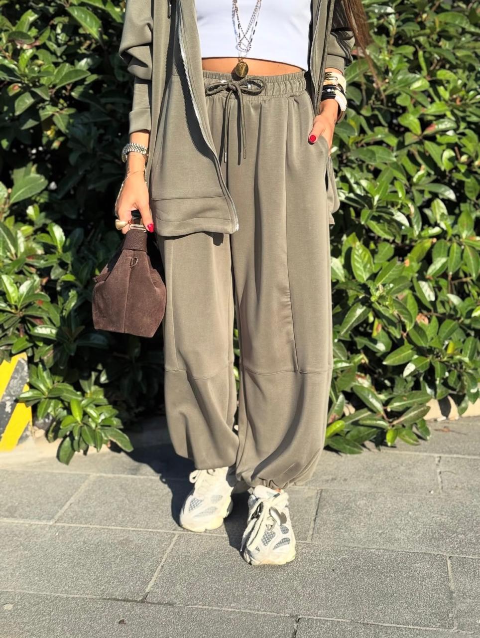 Set long sweater olive