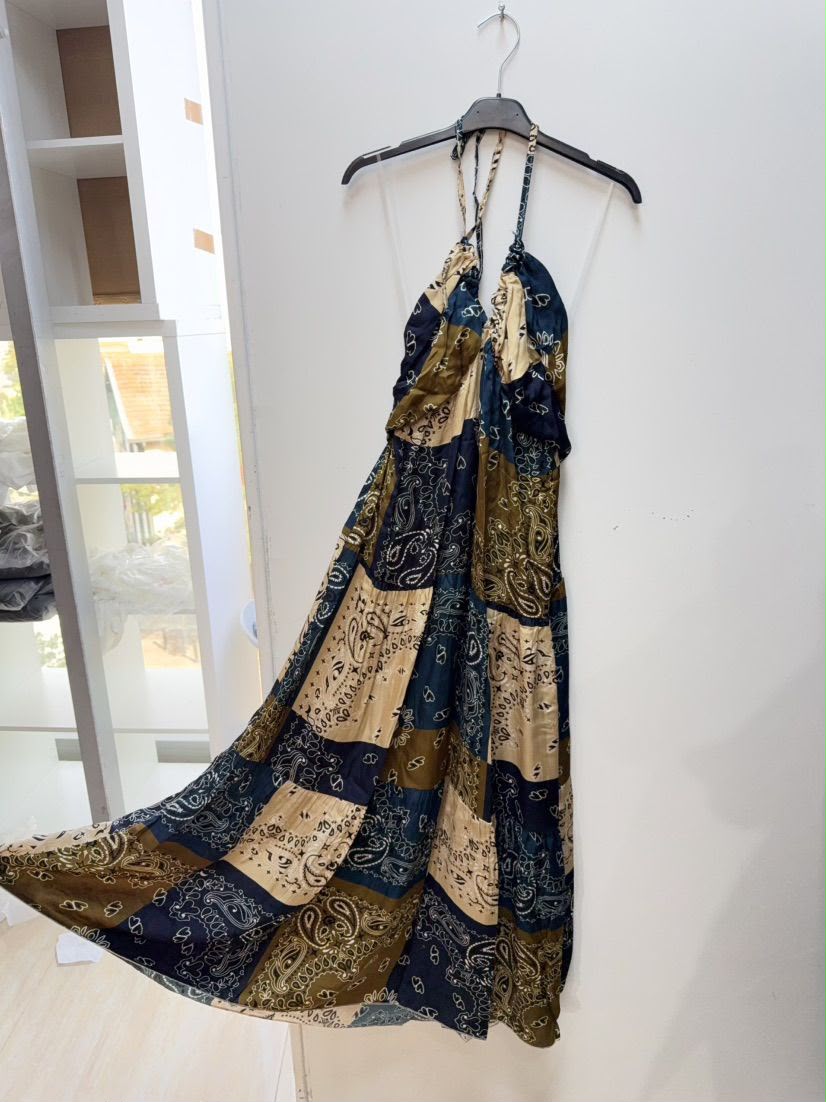 Bandana dress long navy