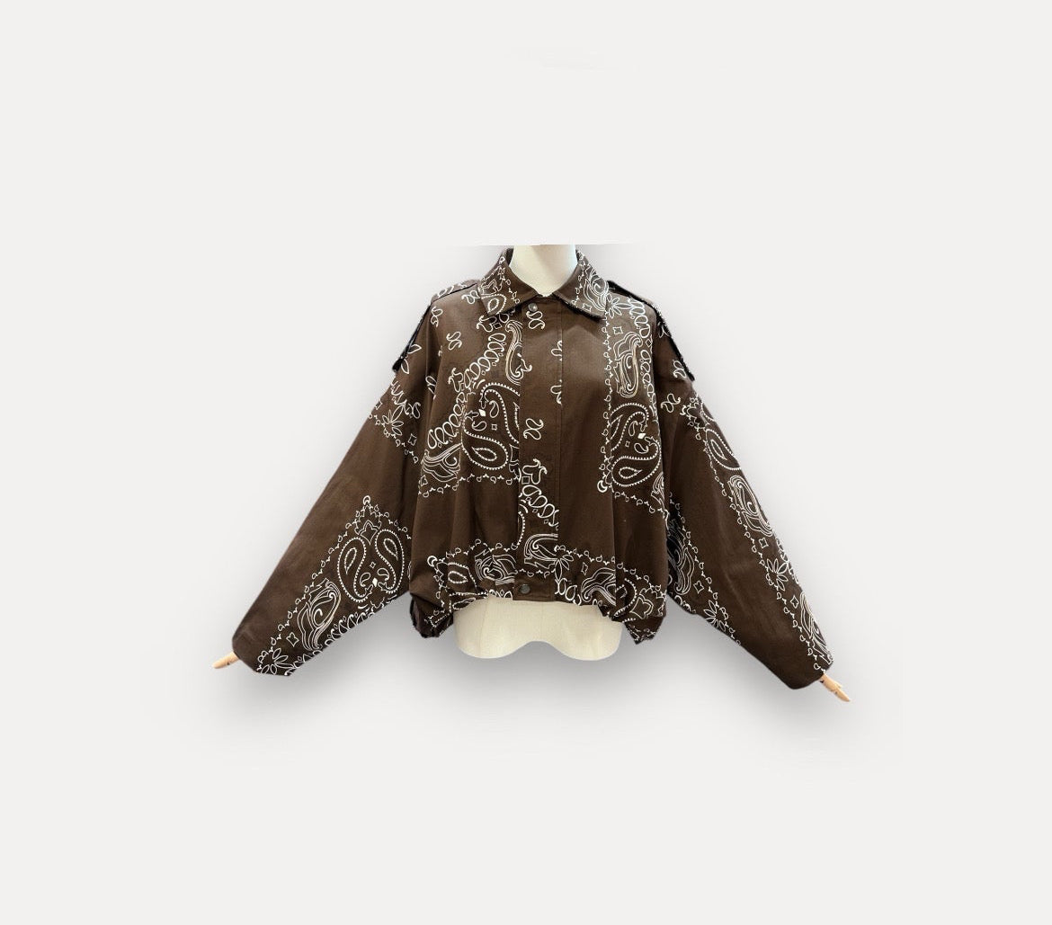 Jacket bandana bomber brown