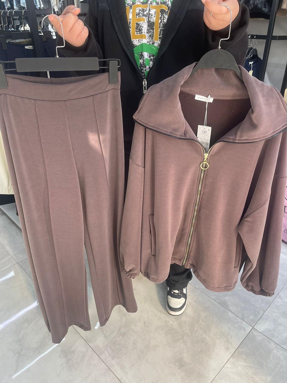Set brown soft fabric